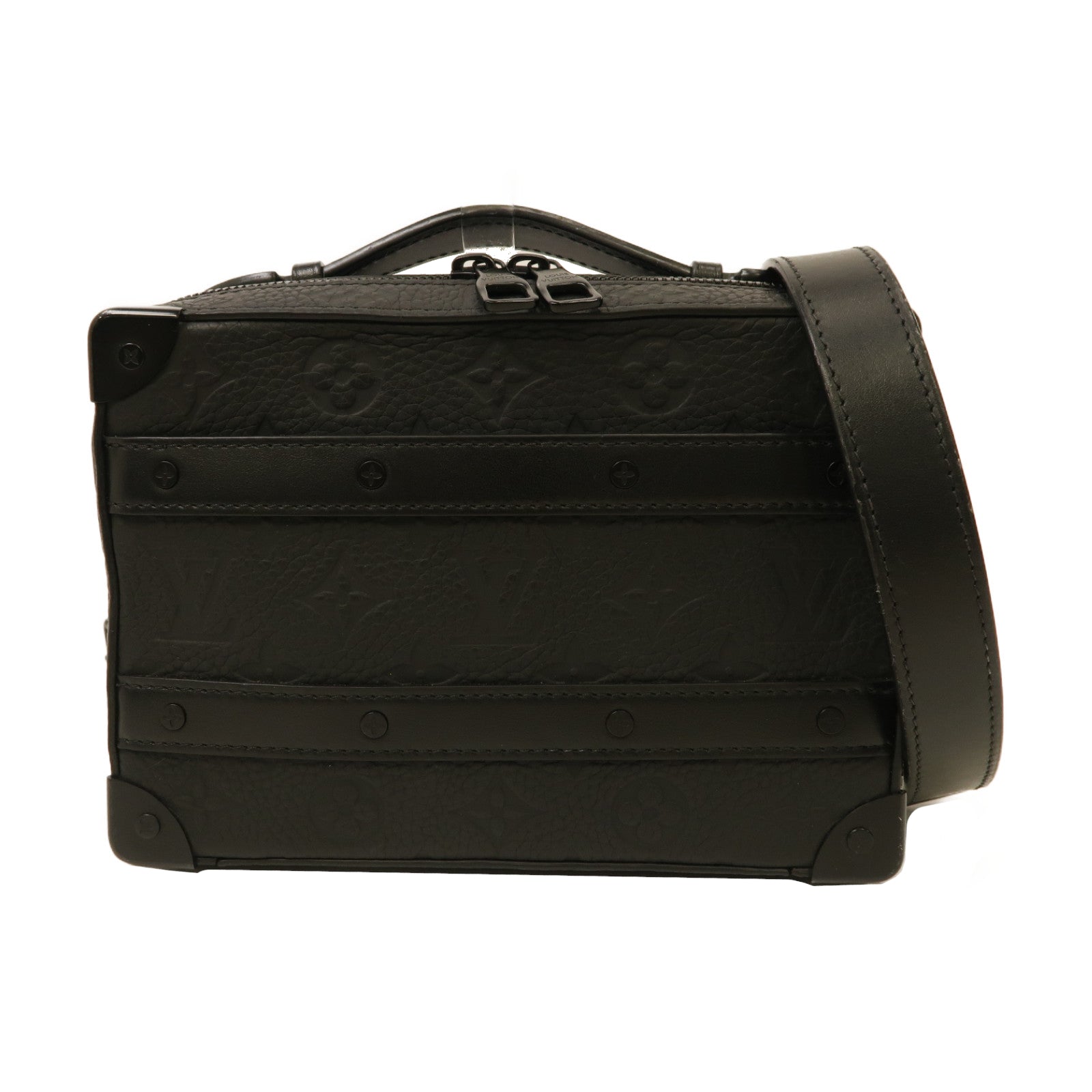 LOUIS VUITTON Monogram Taurillon皮革Handle Soft Trunk手挽肩背兩用袋黑色