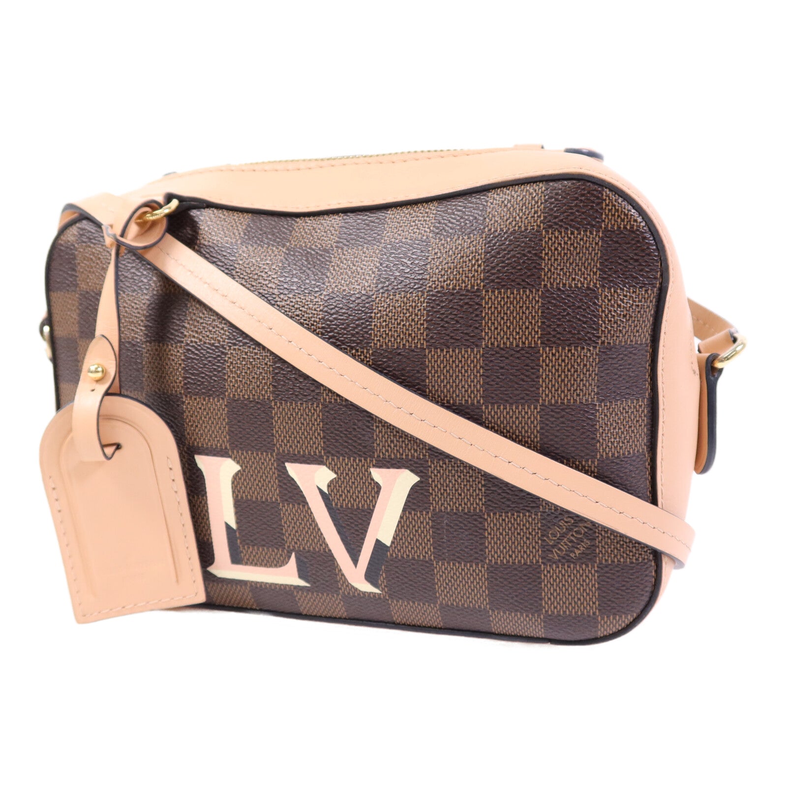 LOUIS VUITTON Damier Sunta Monica金扣手挽肩背兩用袋