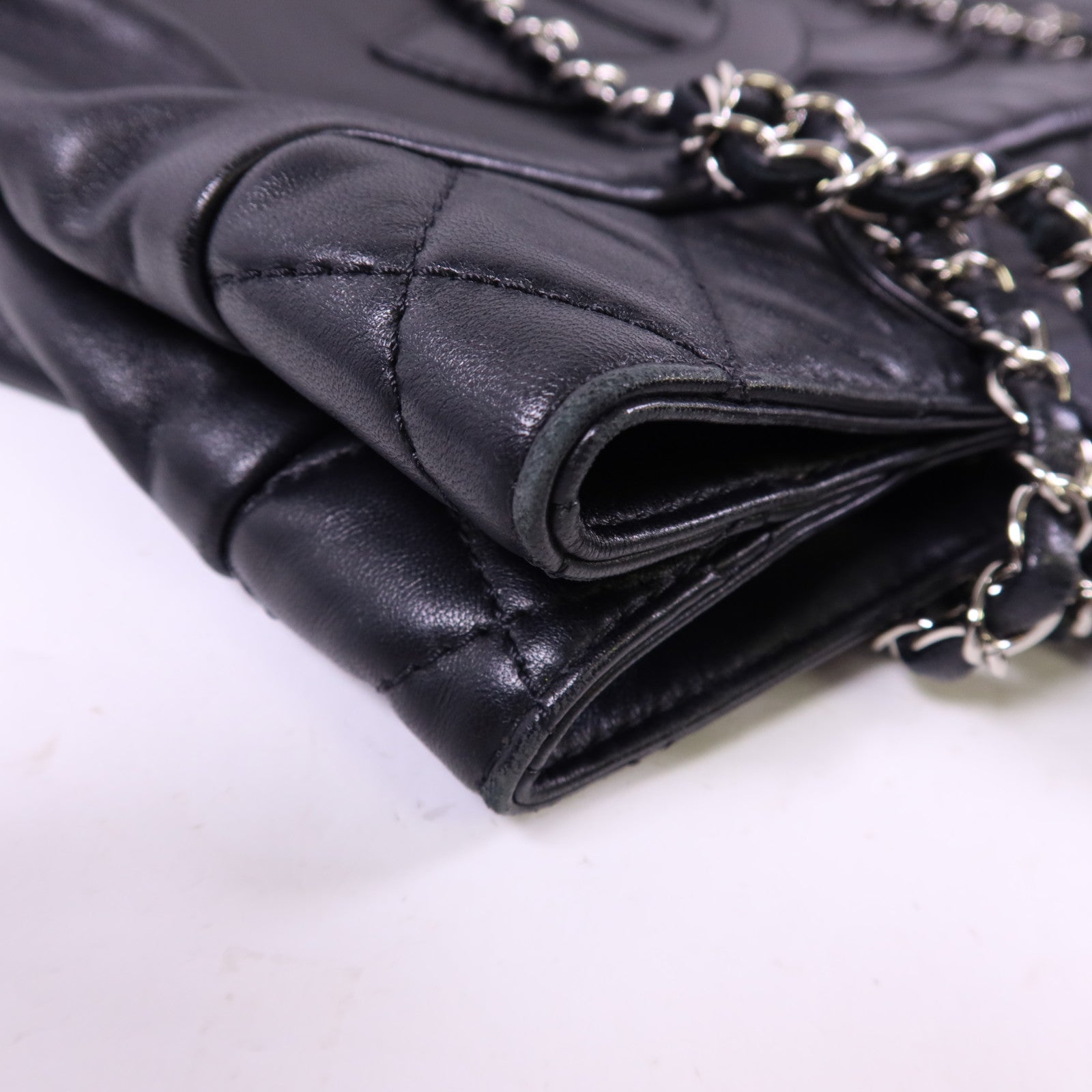 CHANEL 羊皮皮革2 Way Shoulder Bag銀扣手挽肩背兩用袋