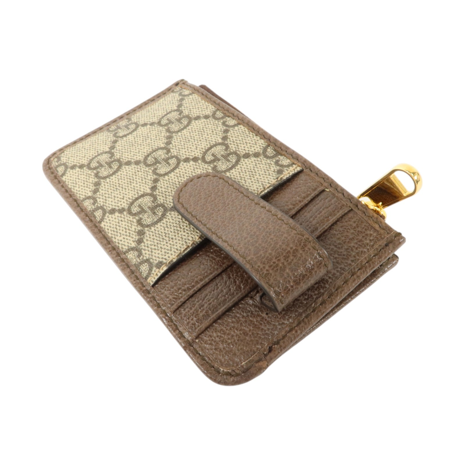GUCCI 塗層帆布Card Holder金扣卡片套