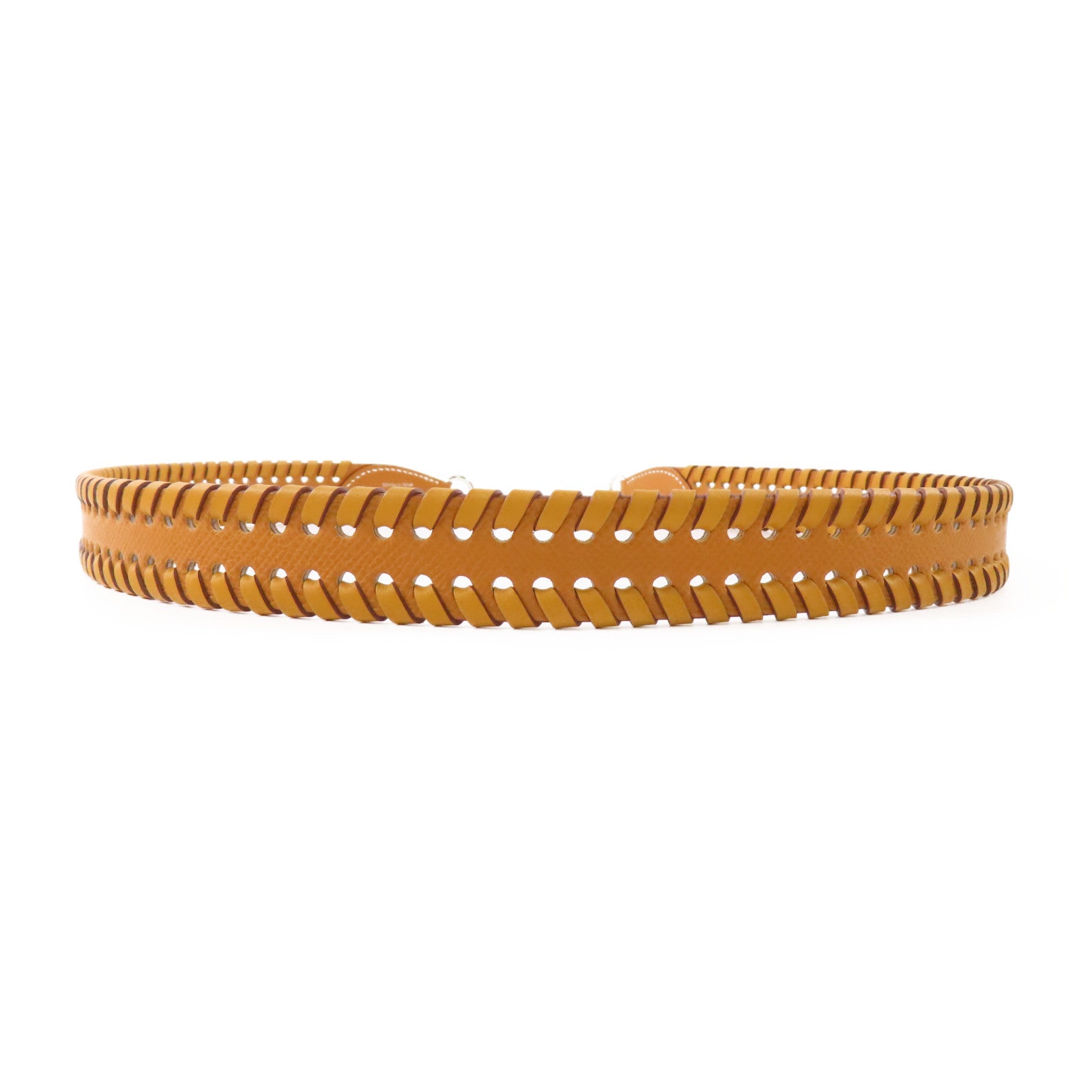 HERMES Epsom皮革Shoulder Strap銀扣肩帶Gold