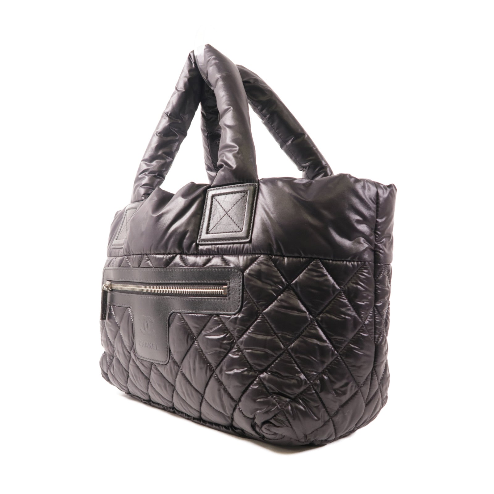 CHANEL 尼龍Coco Cocoon銀扣手挽袋