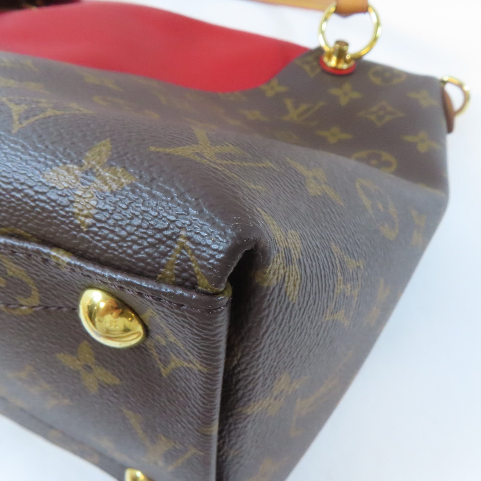 LOUIS VUITTON Monogram V Tote MM金扣手挽肩背兩用袋啡色