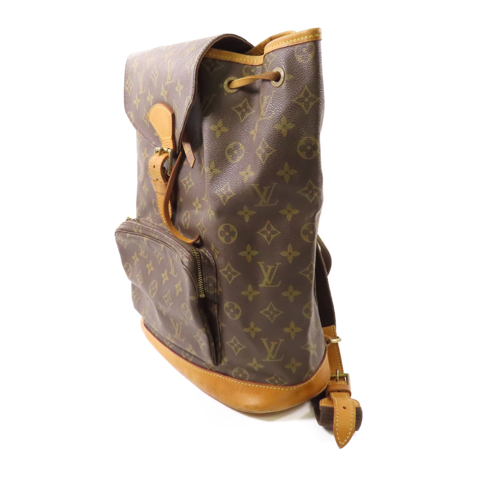 LOUIS VUITTON LV GHW Montsouris GM Backpack Rucksack M51135 Monogram Brown