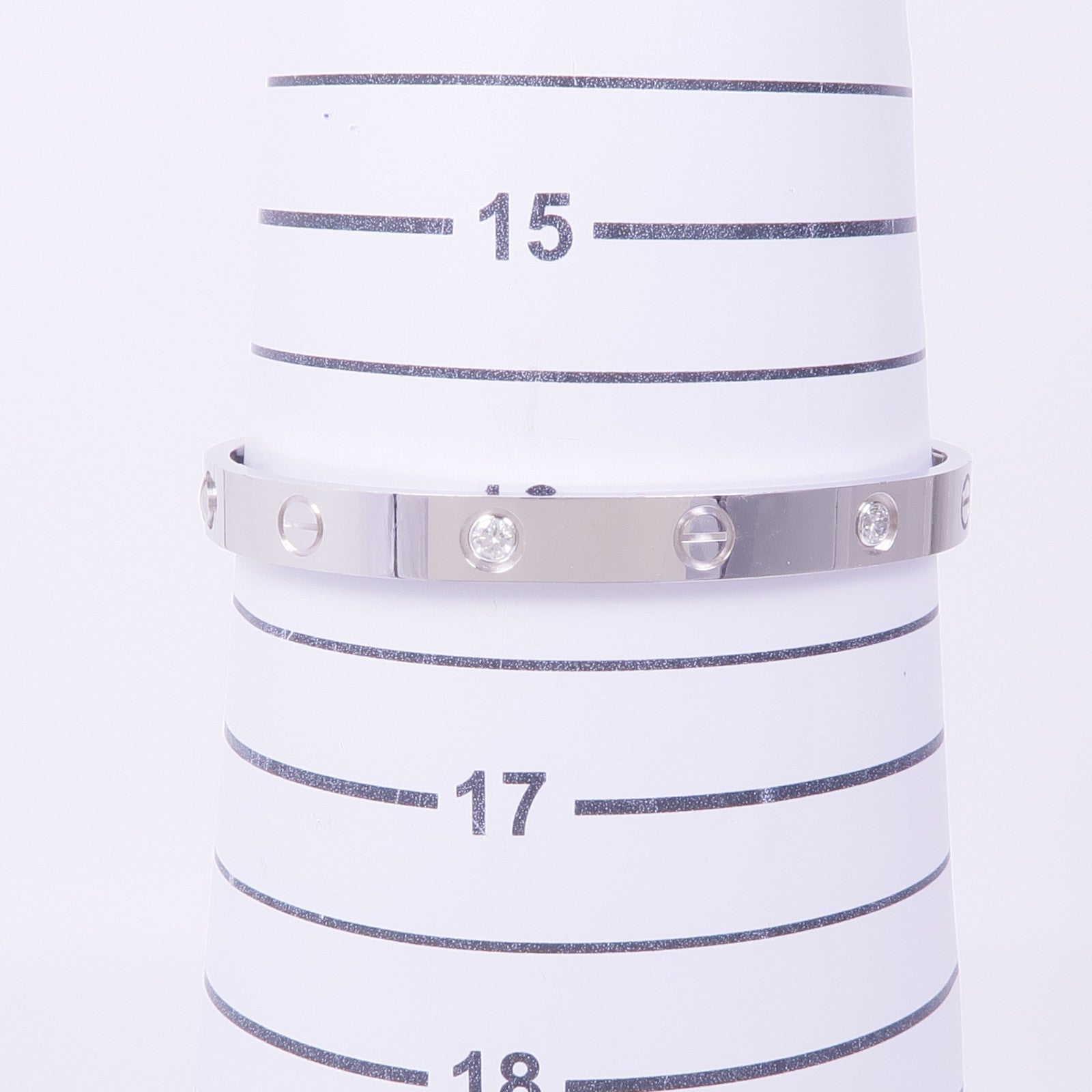 CARTIER 18K白金Love Bracelet 4 Diamonds鑽石手鐲Cartier#17