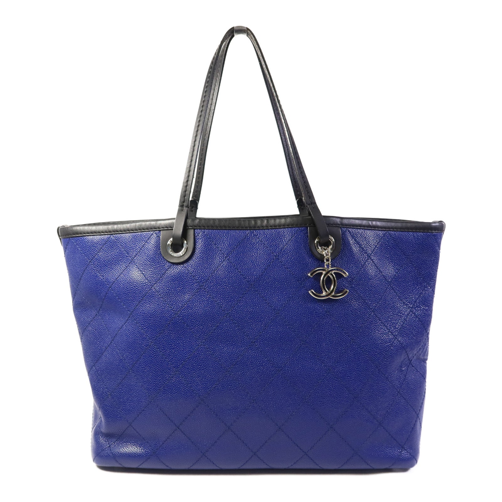 CHANEL 牛皮皮革Totebag銀扣手挽袋