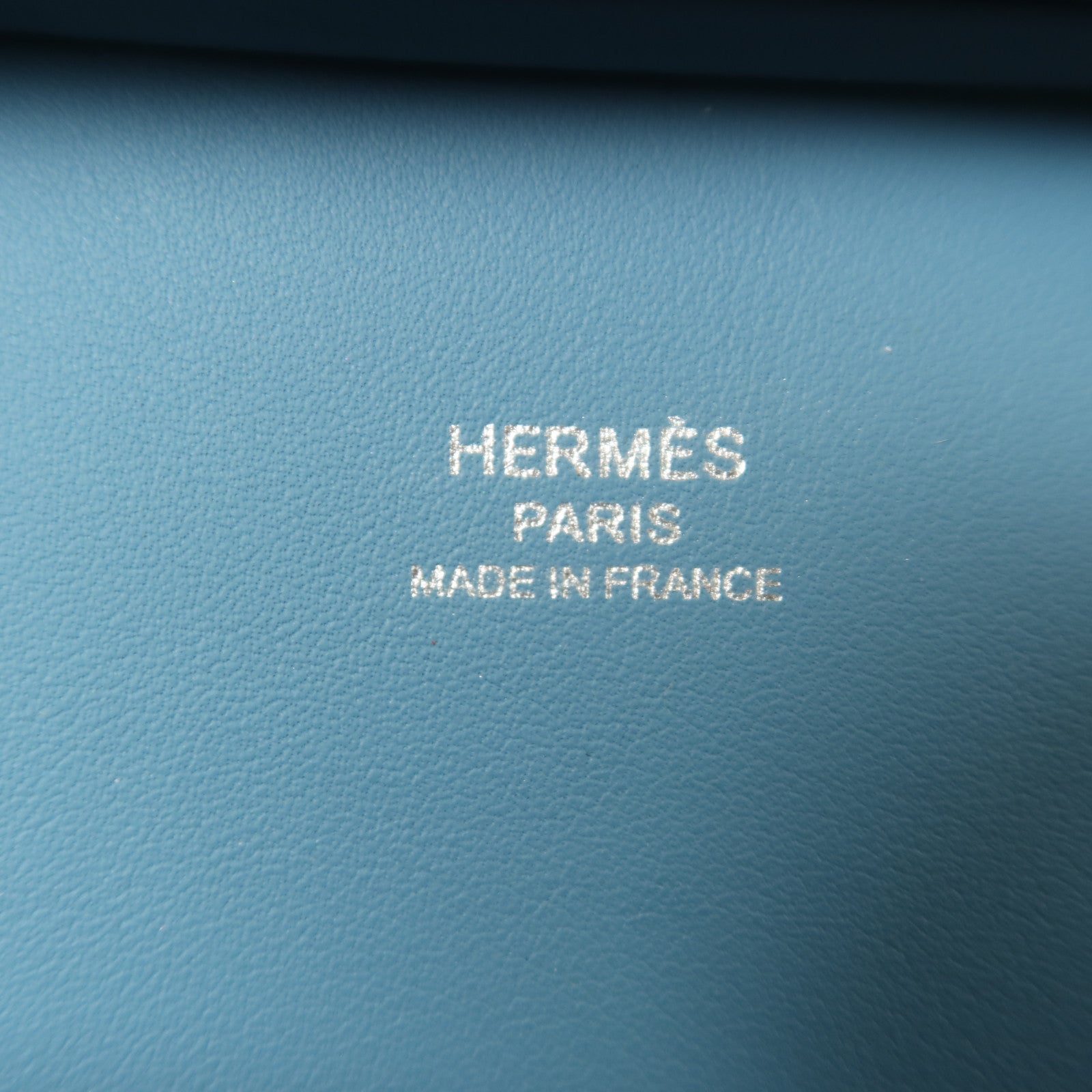 HERMES Evercolor皮革Mini Jypsiere銀扣肩背袋New Blue Jean