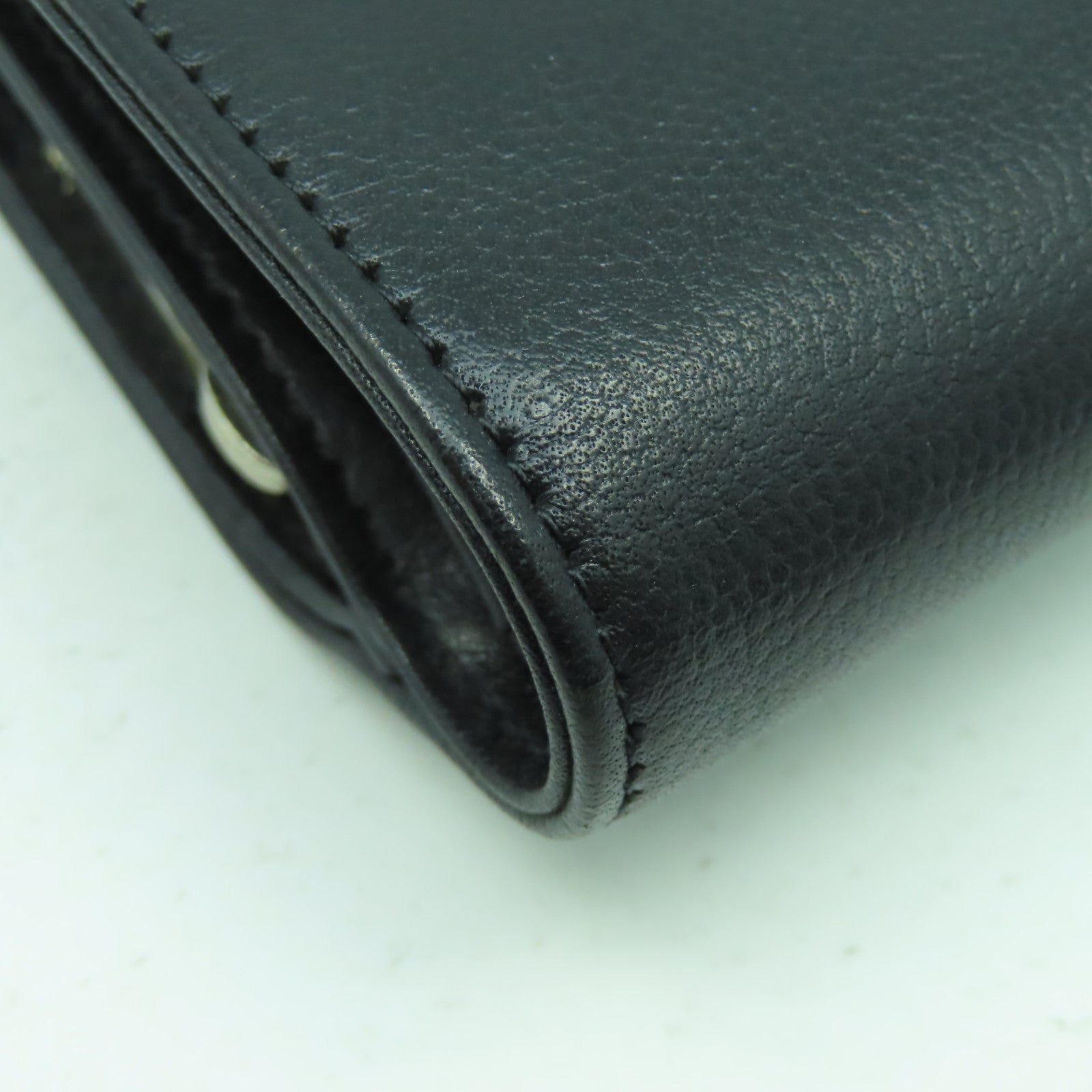 CHANEL 【激減優惠】皮革Pocketbook銀扣長錢包黑色