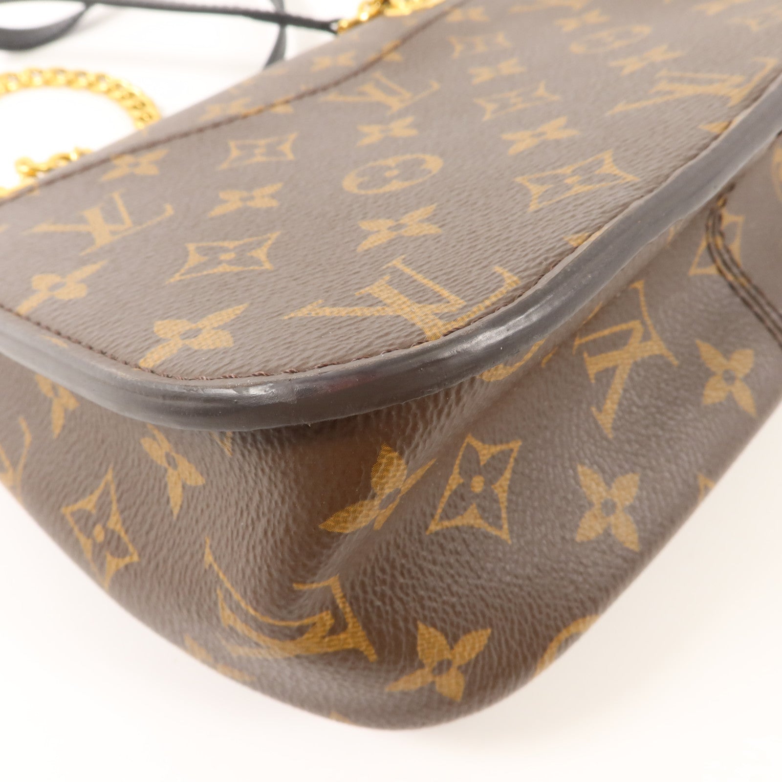 LOUIS VUITTON Monogram Passy金扣肩背袋棕色