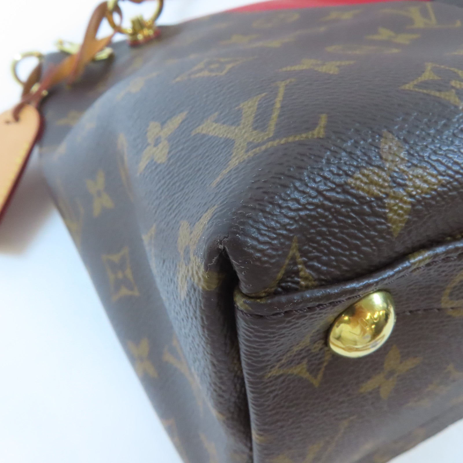 LOUIS VUITTON Monogram V Tote MM金扣手挽肩背兩用袋啡色
