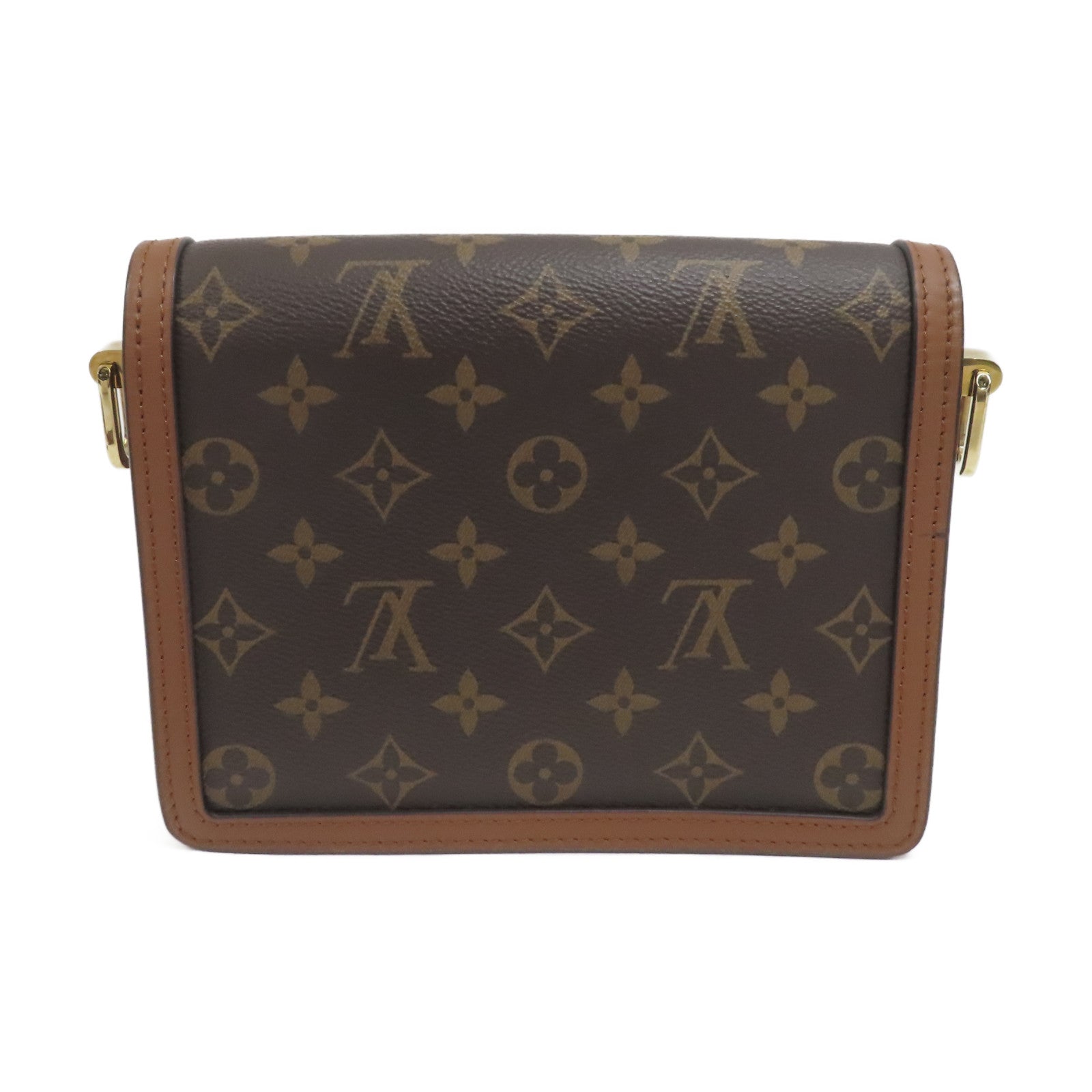 LOUIS VUITTON Monogram Reverse Mini Dauphine金扣肩背袋啡色