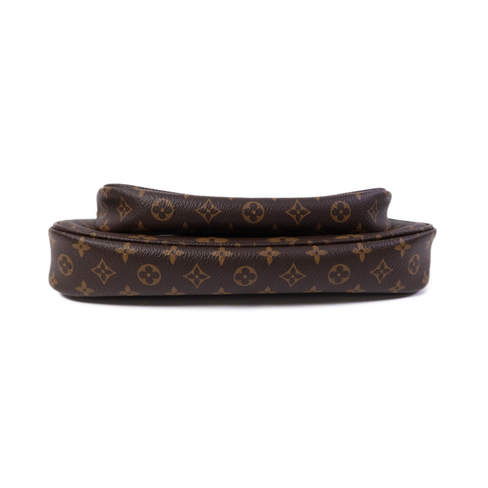LOUIS VUITTON Monogram Multi Pochette Accessoires金扣手挽肩背兩用袋棕色