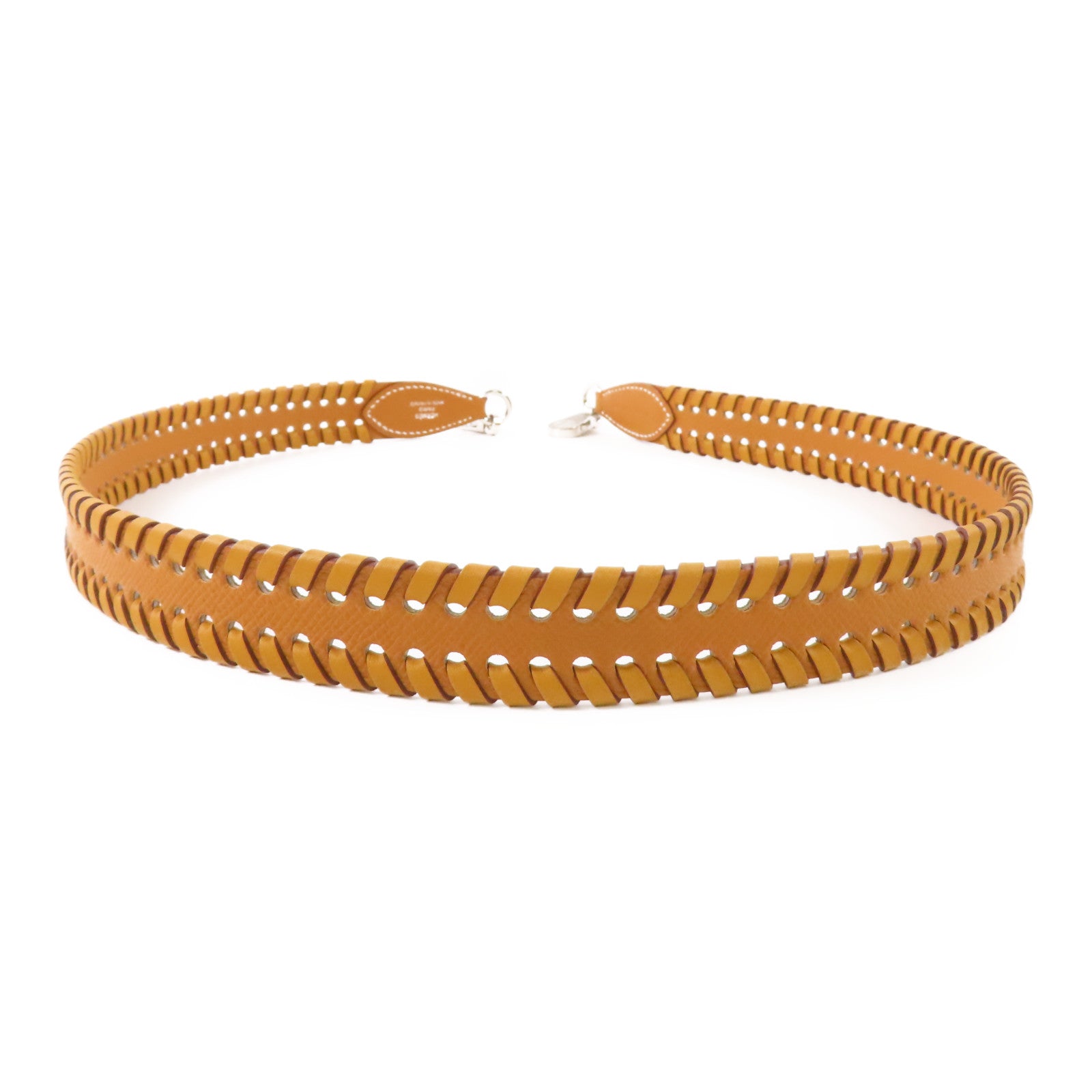 HERMES Epsom皮革Shoulder Strap銀扣肩帶Gold