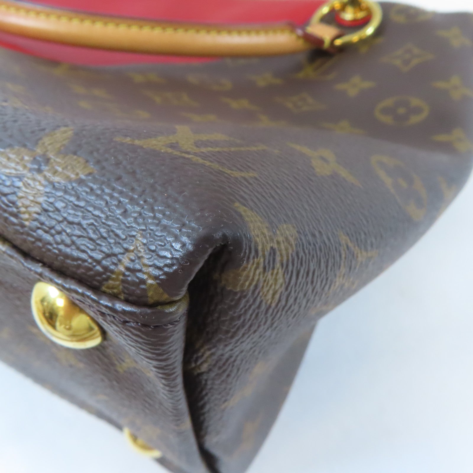 LOUIS VUITTON Monogram V Tote MM金扣手挽肩背兩用袋啡色