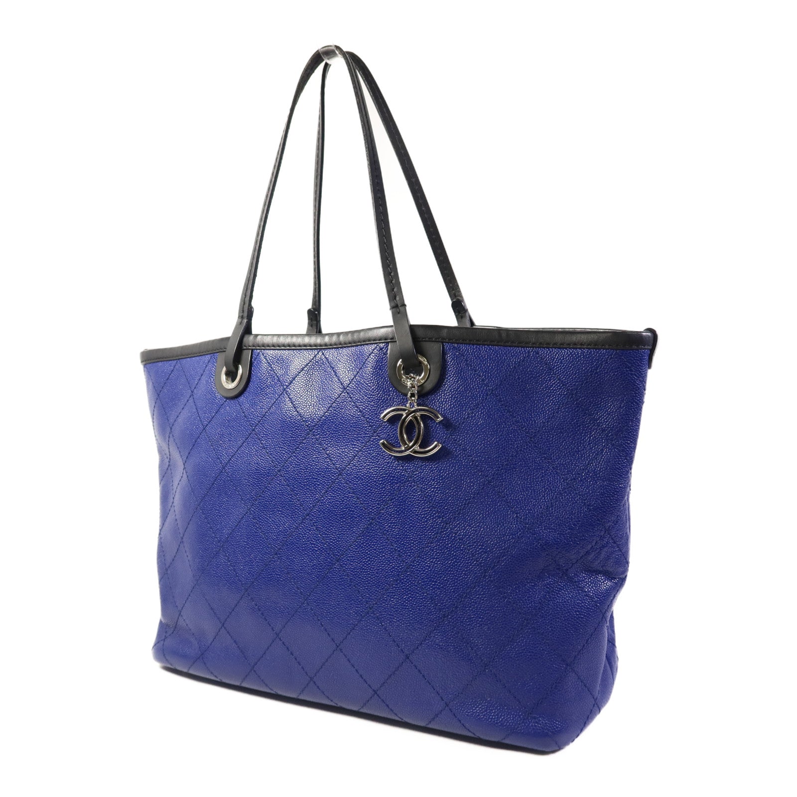 CHANEL 牛皮皮革Totebag銀扣手挽袋