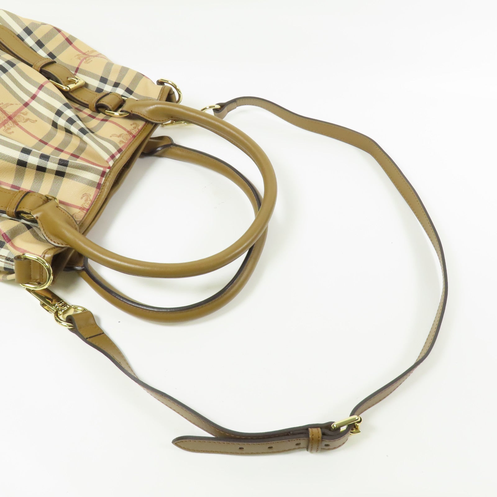 BURBERRY 塗層帆布Haymarket Northfield金扣手挽肩背兩用袋