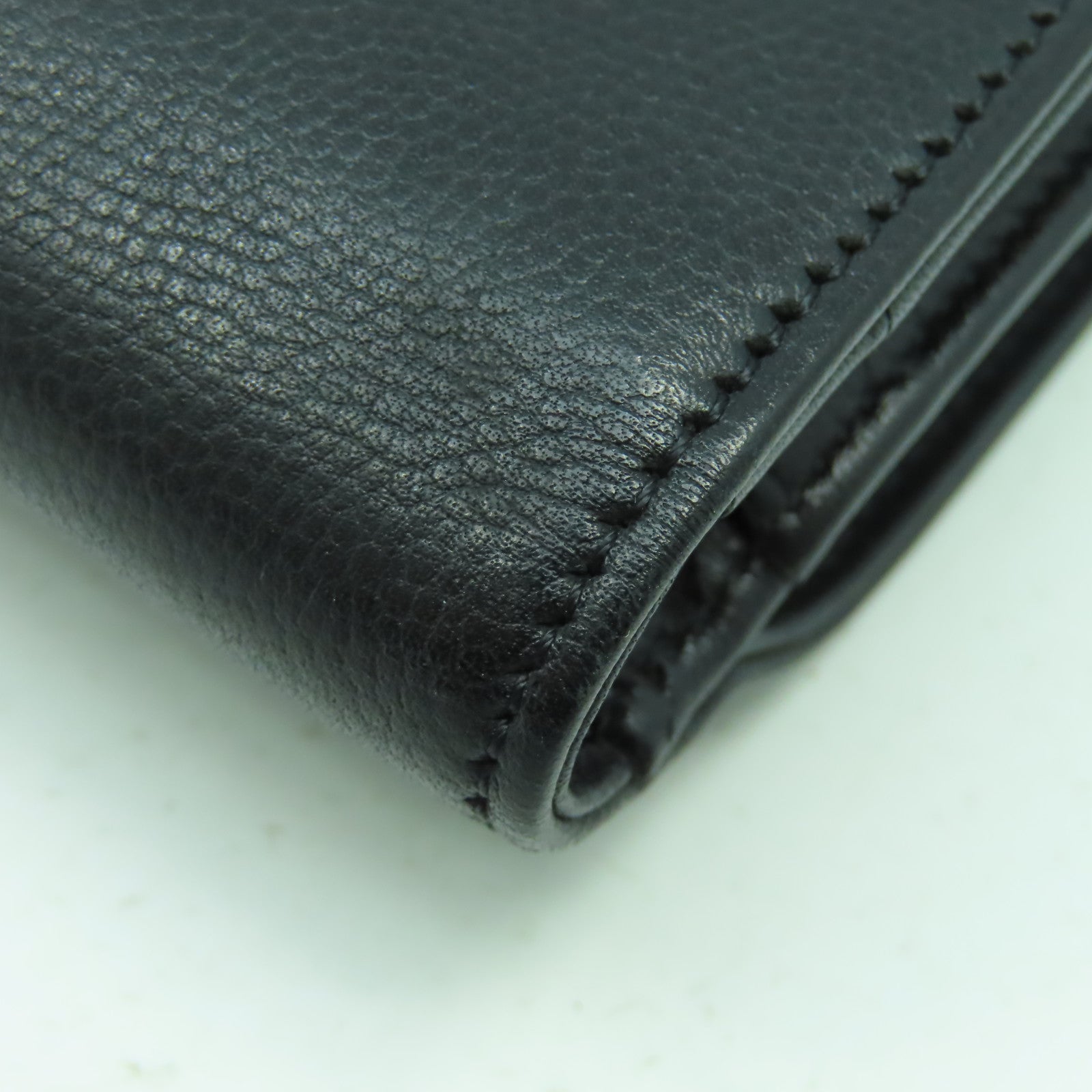 CHANEL 【激減優惠】皮革Pocketbook銀扣長錢包黑色
