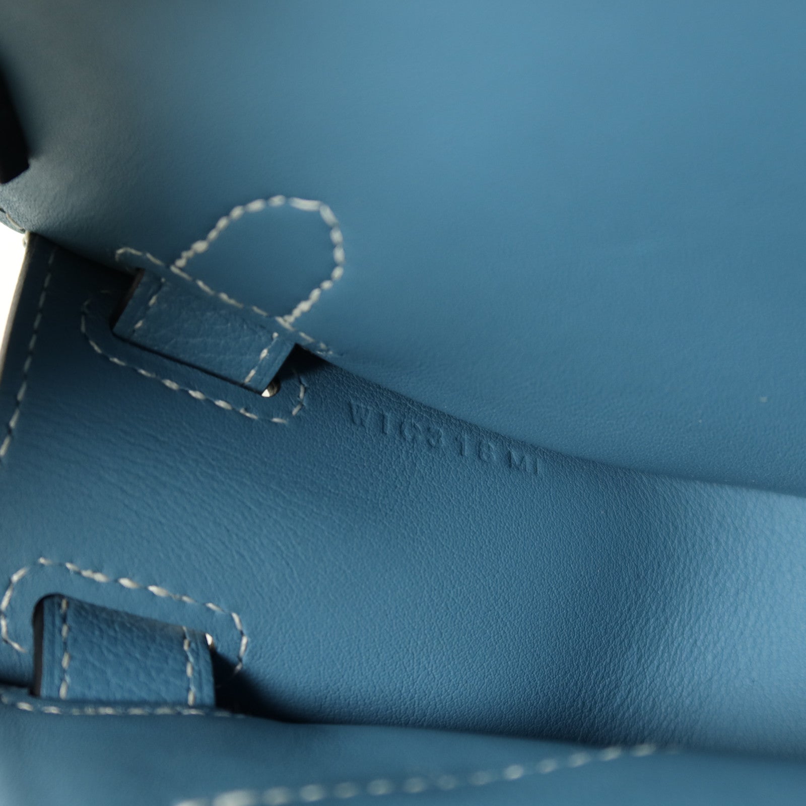 HERMES Evercolor皮革Mini Jypsiere銀扣肩背袋New Blue Jean