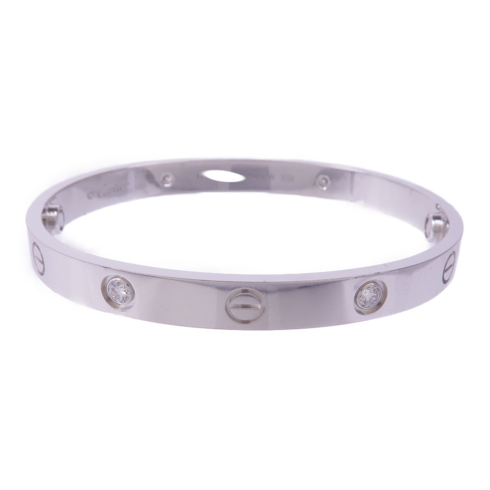 CARTIER 18K白金Love Bracelet 4 Diamonds鑽石手鐲Cartier#17
