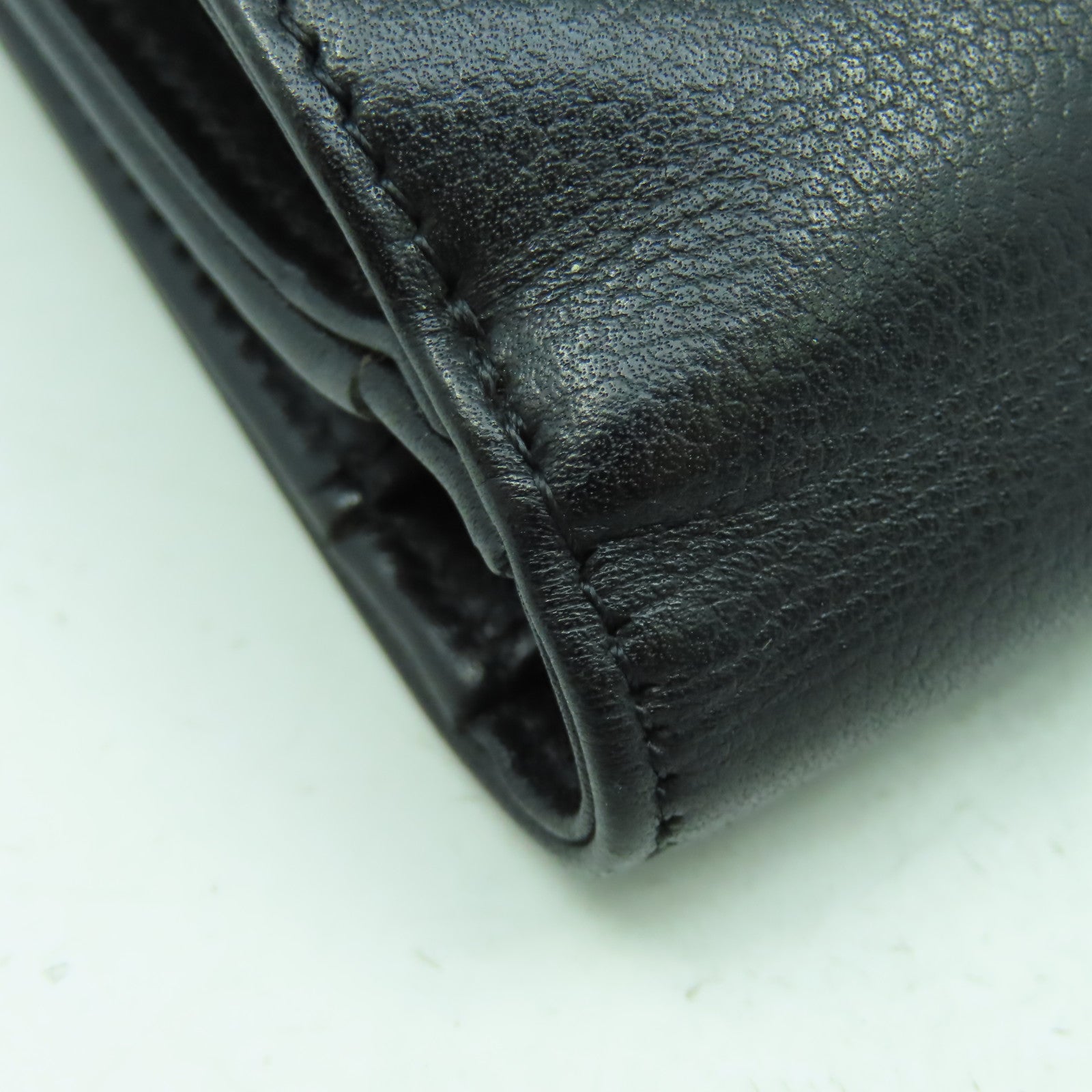 CHANEL 【激減優惠】皮革Pocketbook銀扣長錢包黑色