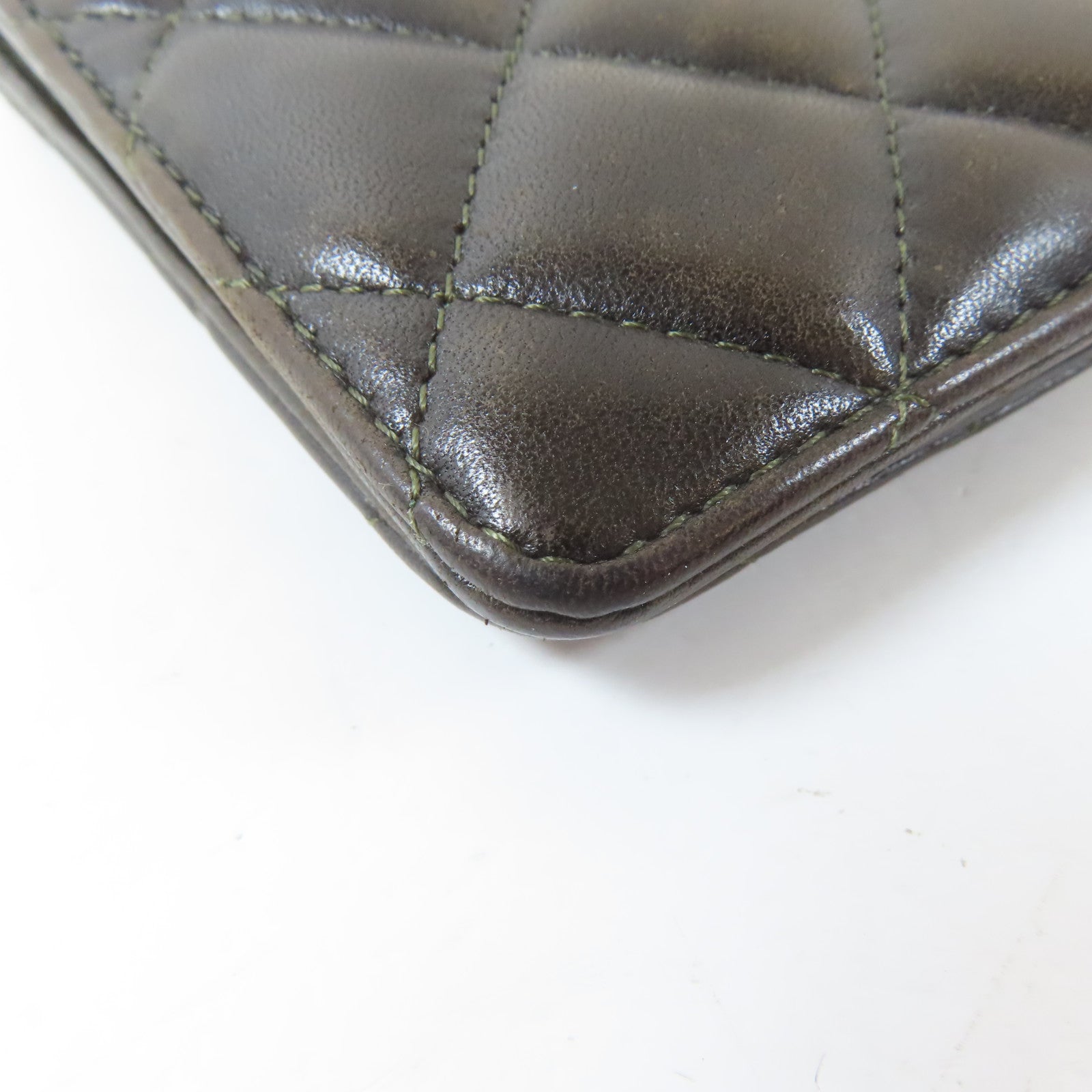 CHANEL 菱格羊皮皮革2.55 Long Bifold Wallet金扣長錢包啡色