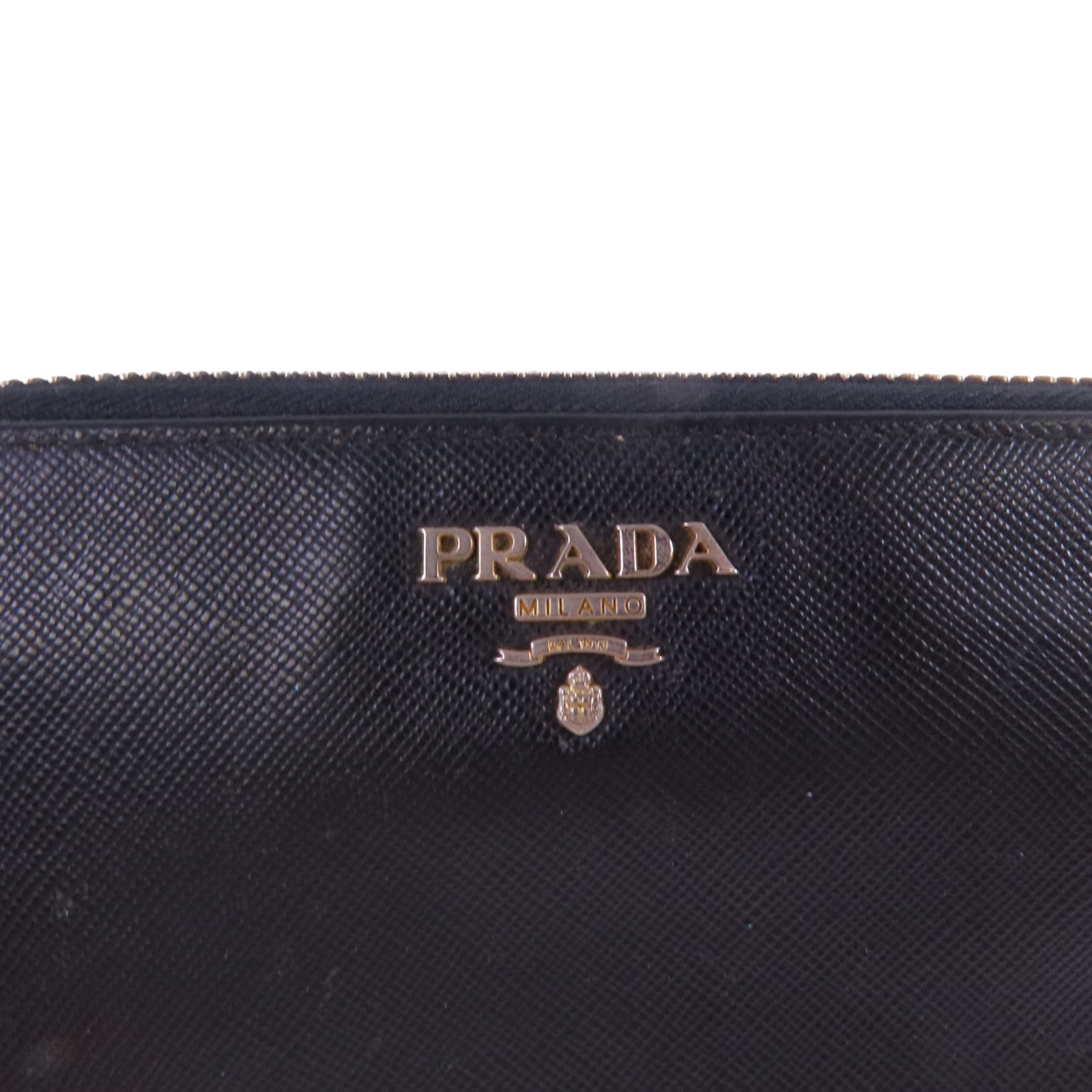 PRADA Saffiano皮革Zipper Long Wallet金扣拉鏈長錢包