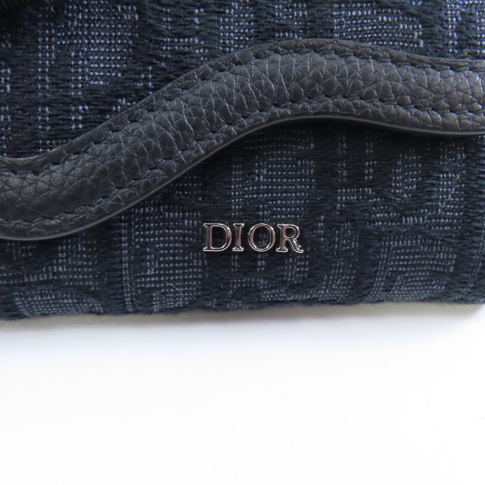 Dior 帆布Card Case銀扣卡片套深藍色