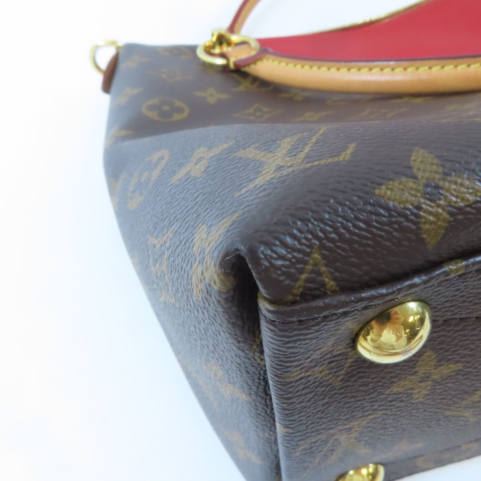 LOUIS VUITTON Monogram V Tote MM金扣手挽肩背兩用袋啡色