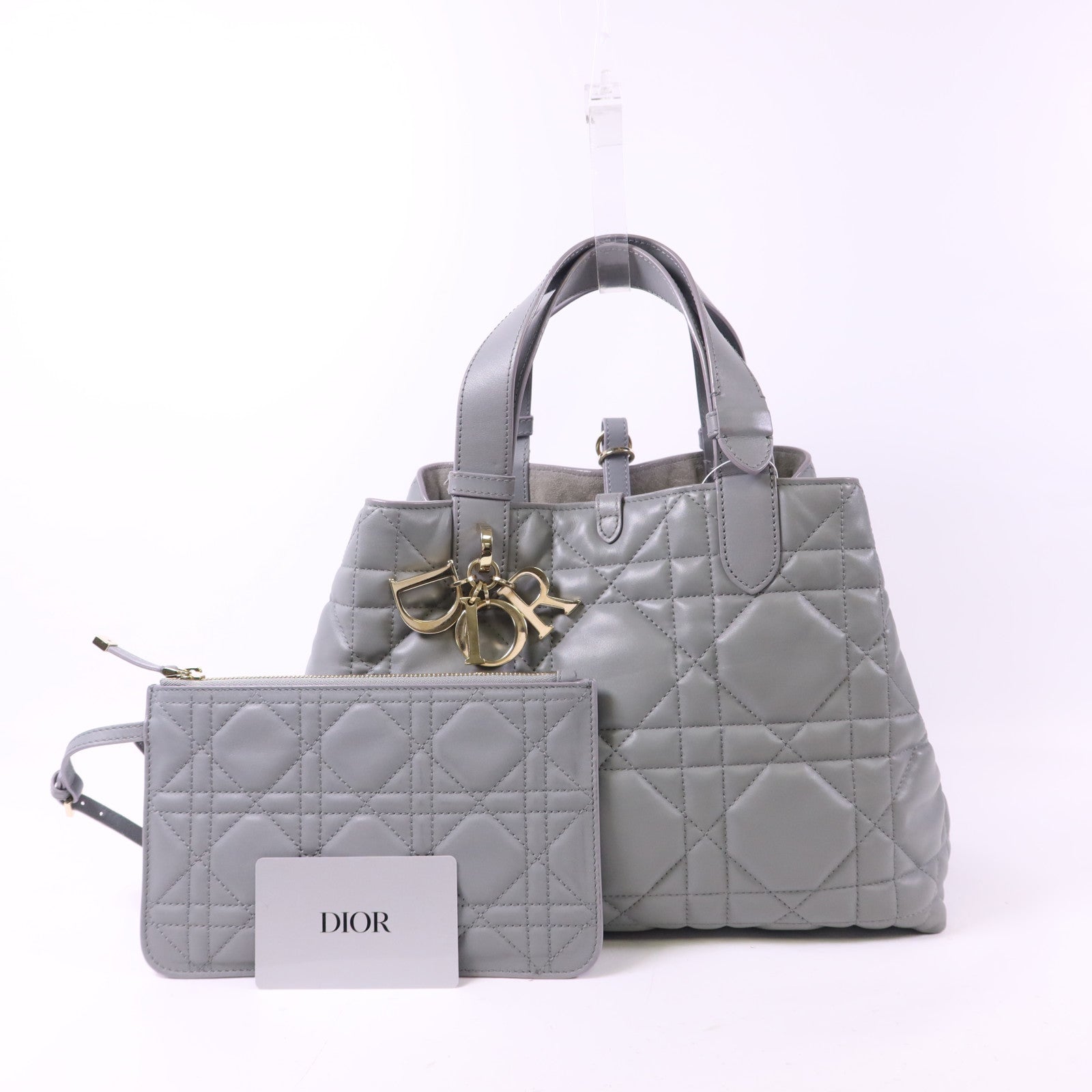Dior 【激減優惠】牛皮皮革Toujours Medium金扣手挽袋