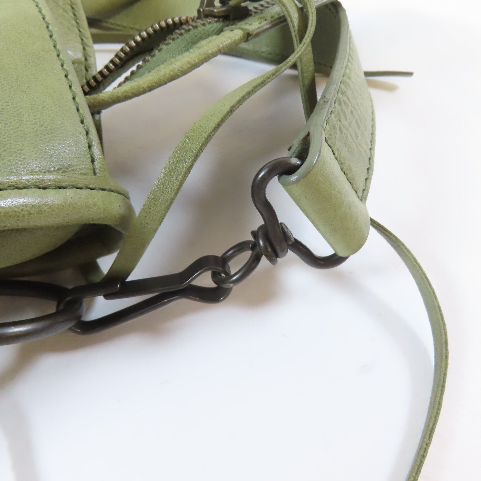 BALENCIAGA 羊皮皮革Classic Part Time銀扣手挽肩背兩用袋綠色