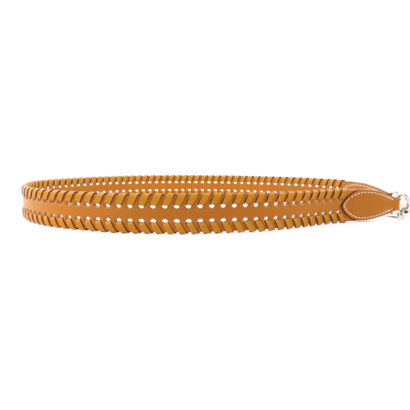 HERMES Epsom皮革Shoulder Strap銀扣肩帶Gold