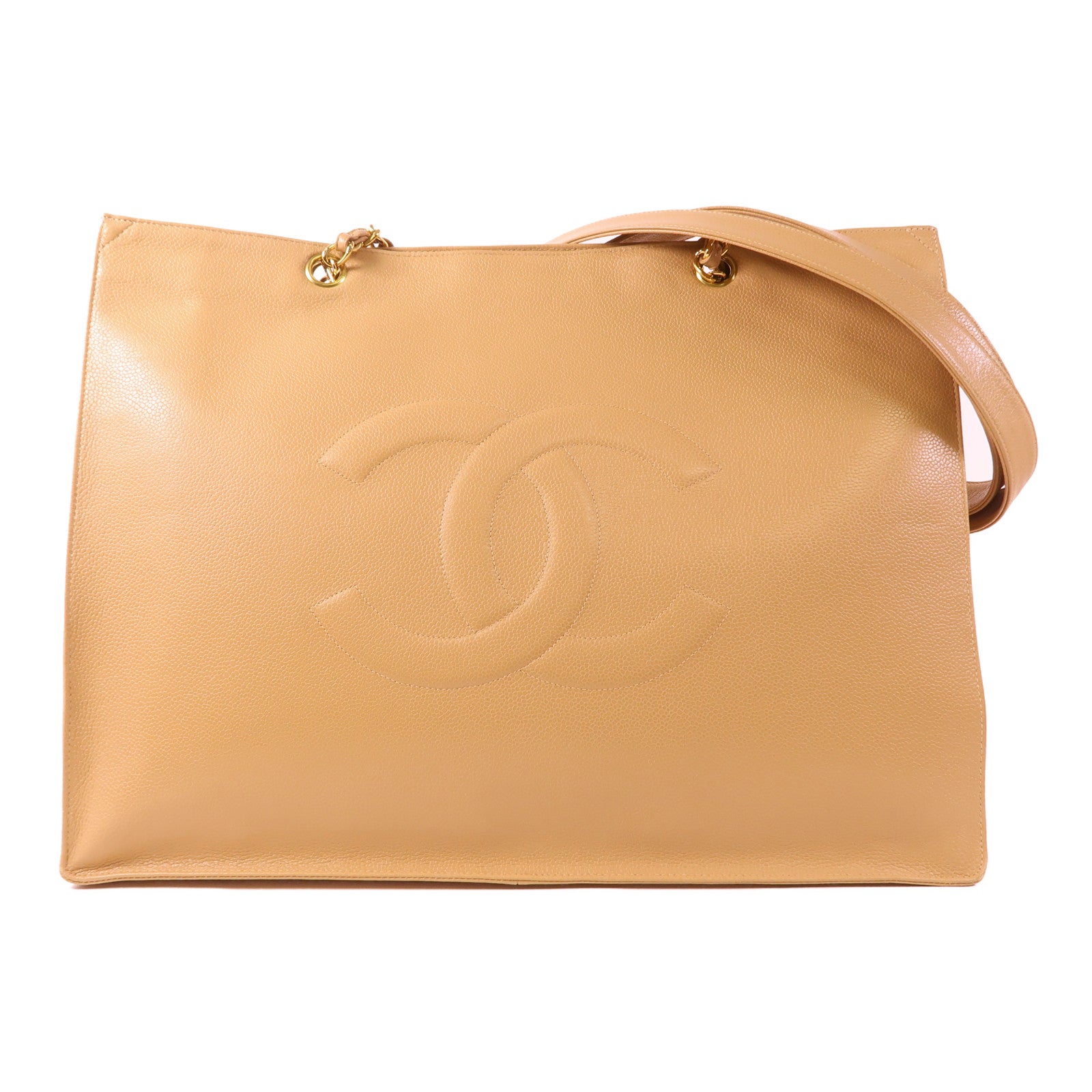 CHANEL 牛皮皮革Vintage Large Tote Bag金扣肩背袋