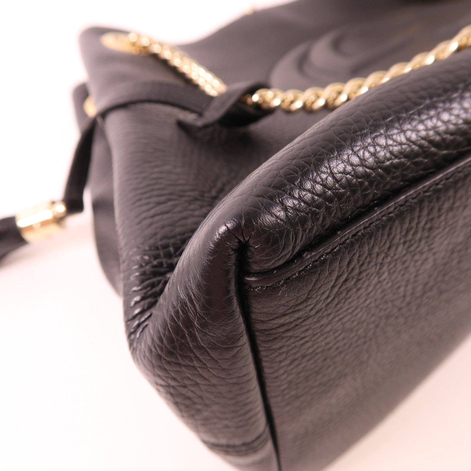 GUCCI 牛皮皮革Tote Bag金扣鏈帶手挽袋