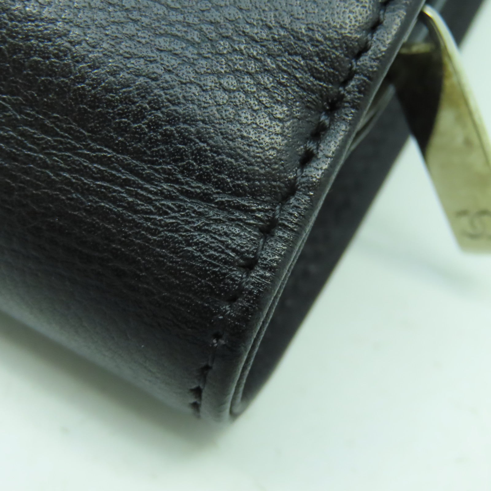 CHANEL 【激減優惠】皮革Pocketbook銀扣長錢包黑色