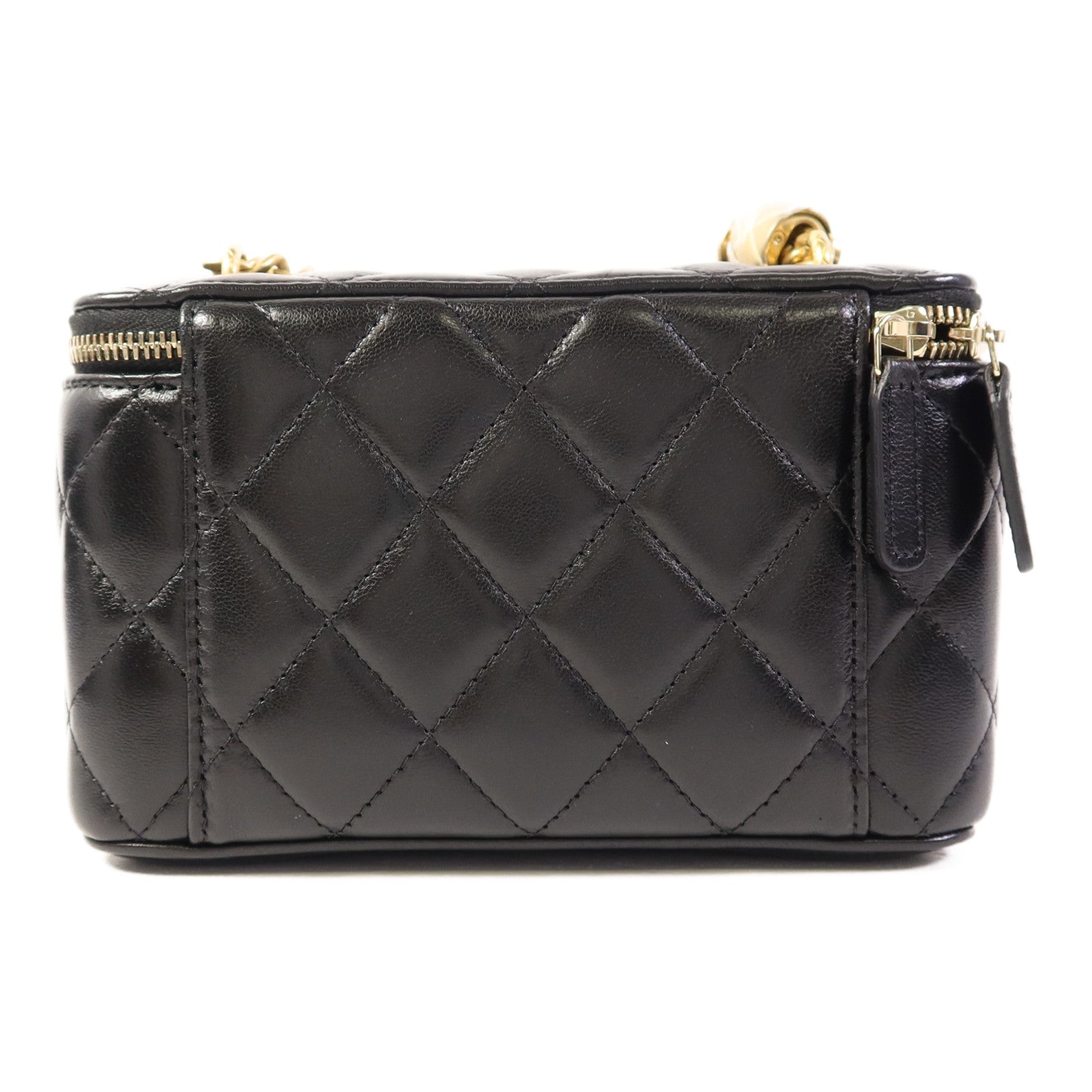 CHANEL 【激減優惠】皮革Vanity Case金扣鏈帶肩背袋