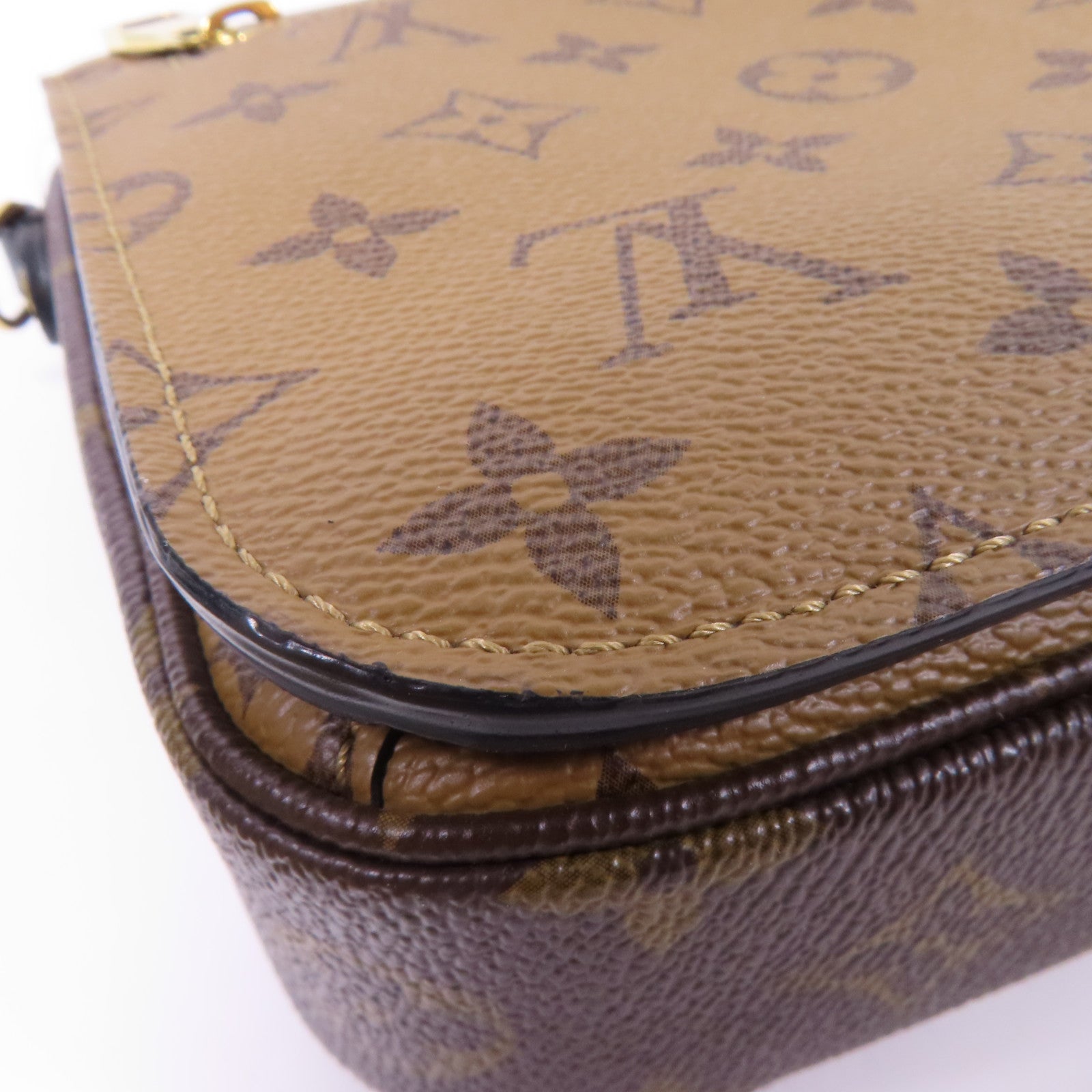 LOUIS VUITTON Monogram Reverse Pochette Metis金扣手挽肩背兩用袋