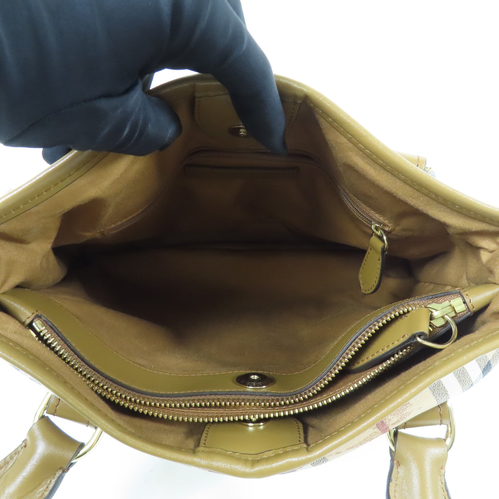 BURBERRY 塗層帆布Haymarket Northfield金扣手挽肩背兩用袋