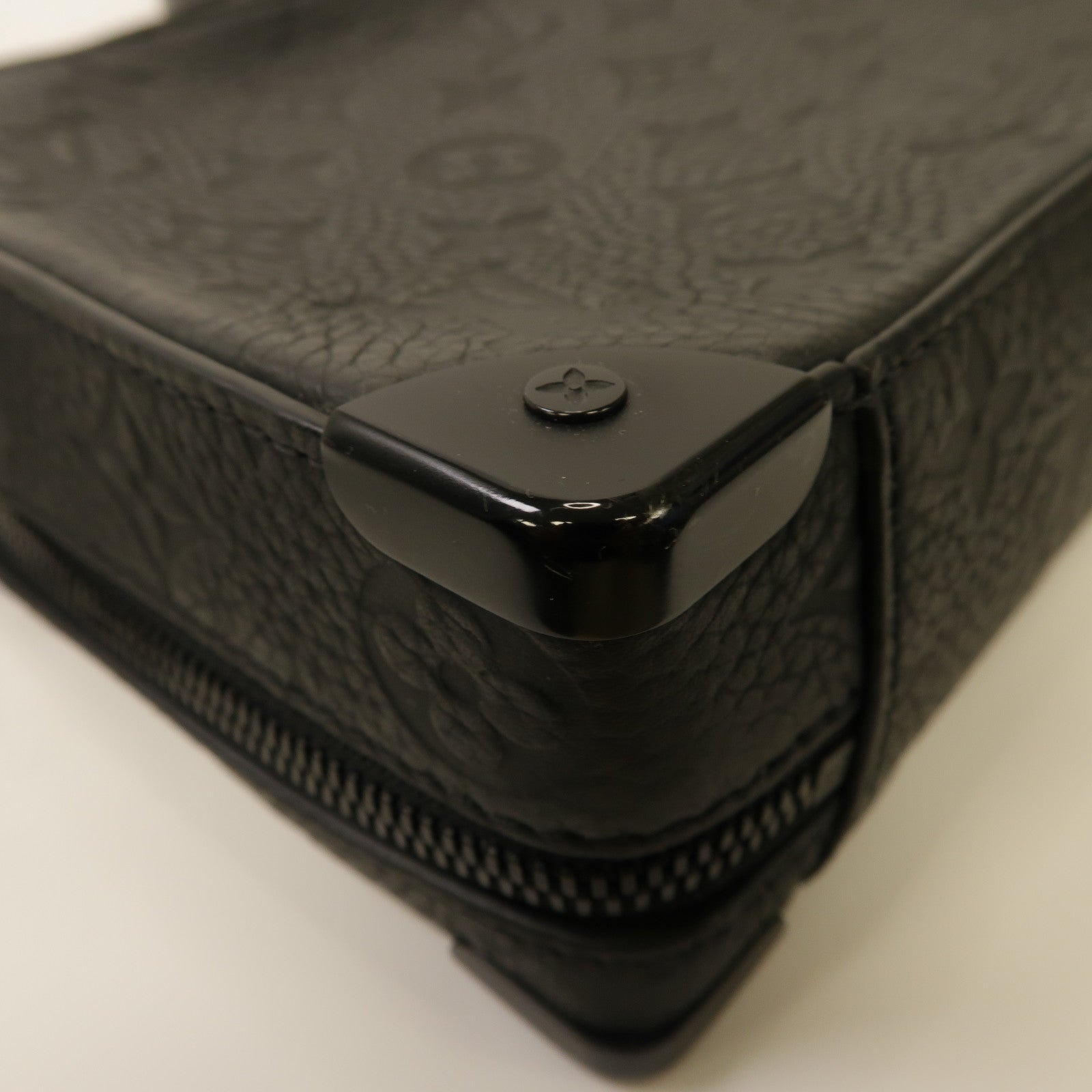 LOUIS VUITTON Monogram Taurillon皮革Handle Soft Trunk手挽肩背兩用袋黑色