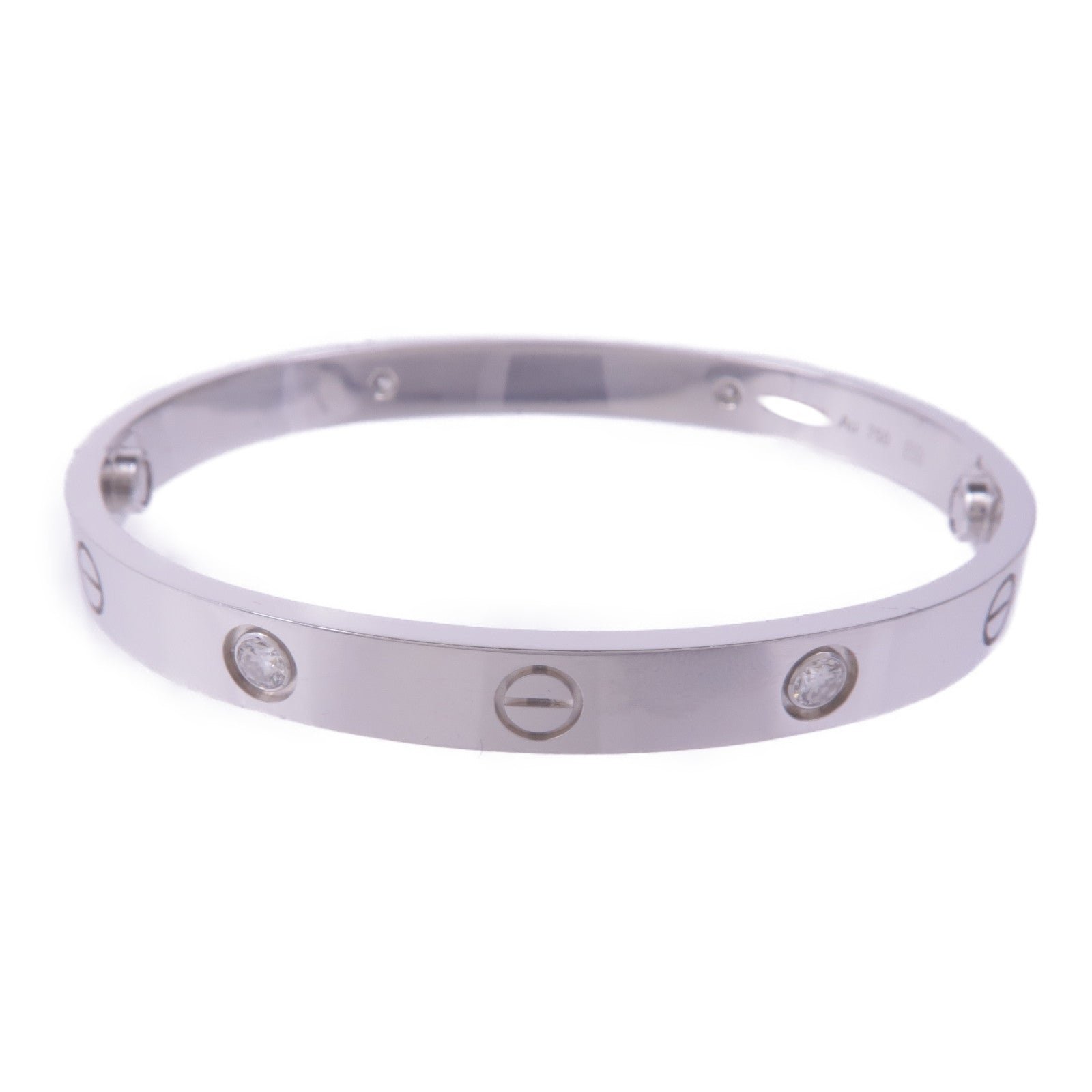 CARTIER 18K白金Love Bracelet 4 Diamonds鑽石手鐲Cartier#17