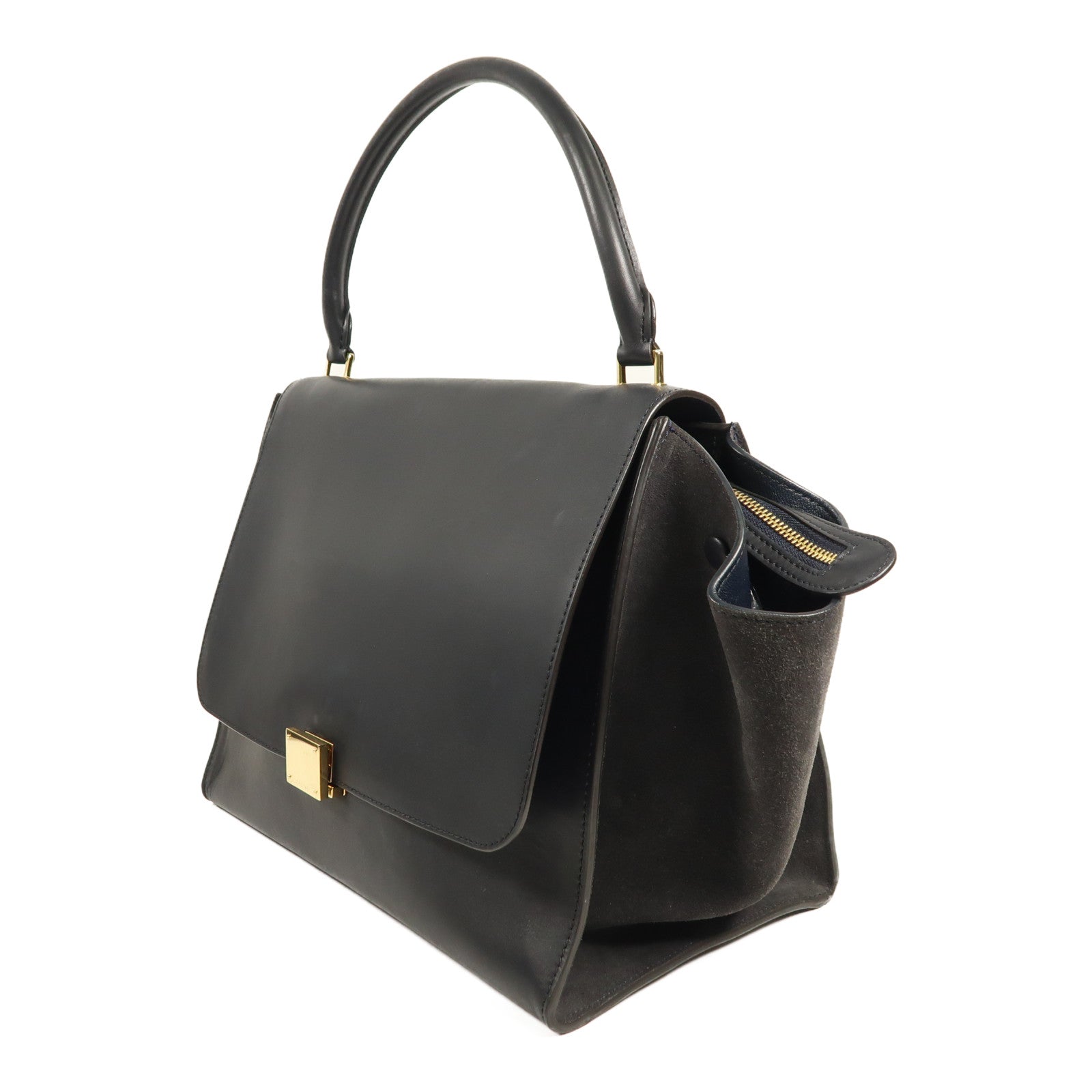 CELINE 牛皮皮革Trapeze金扣手挽袋