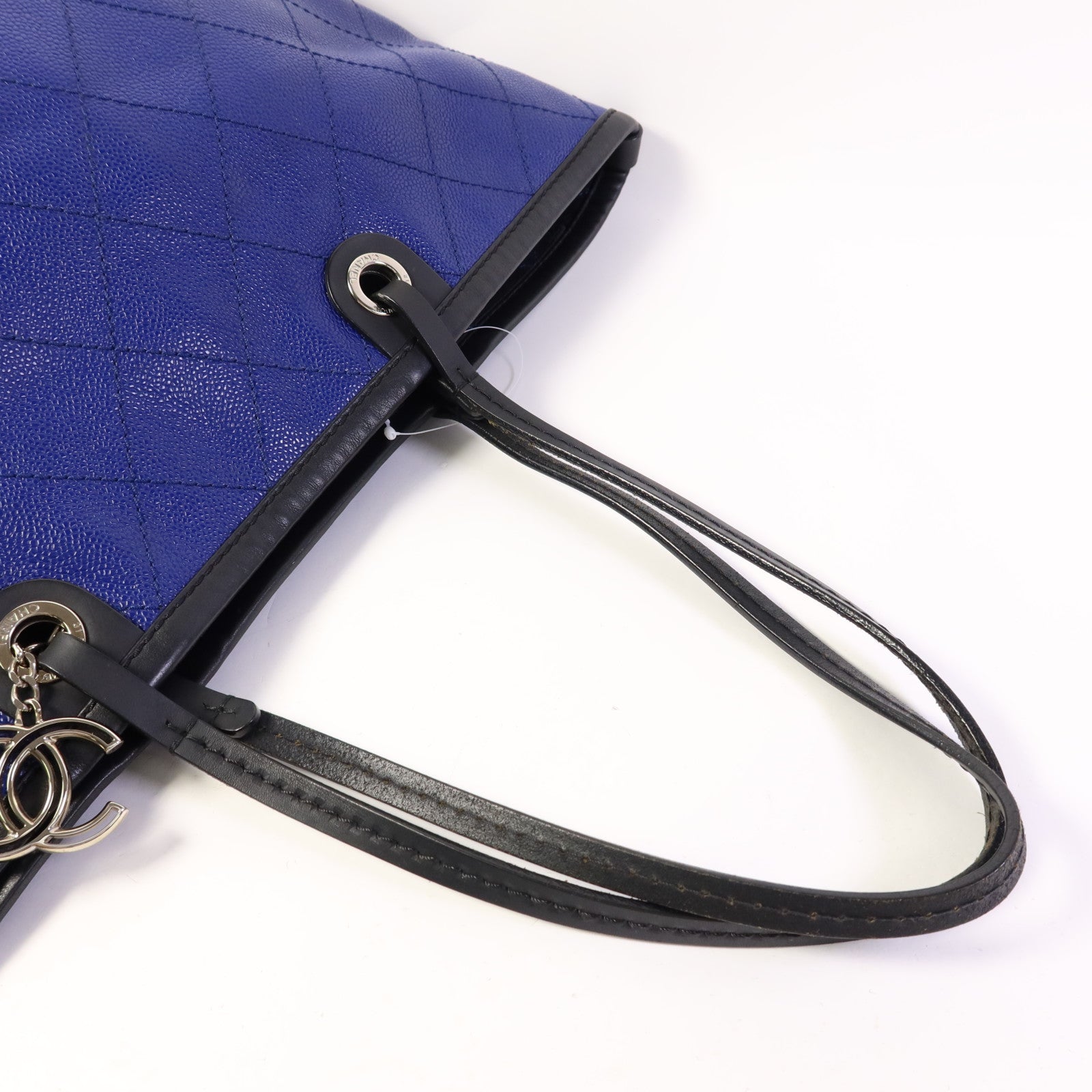 CHANEL 牛皮皮革Totebag銀扣手挽袋