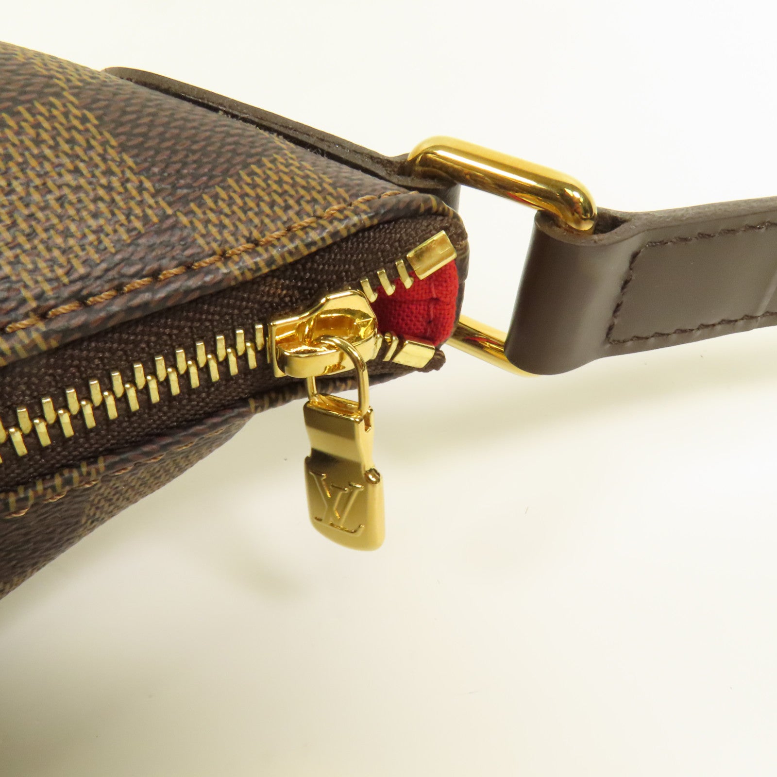 LOUIS VUITTON Damier Bloomsbury PM金扣肩背袋棕色