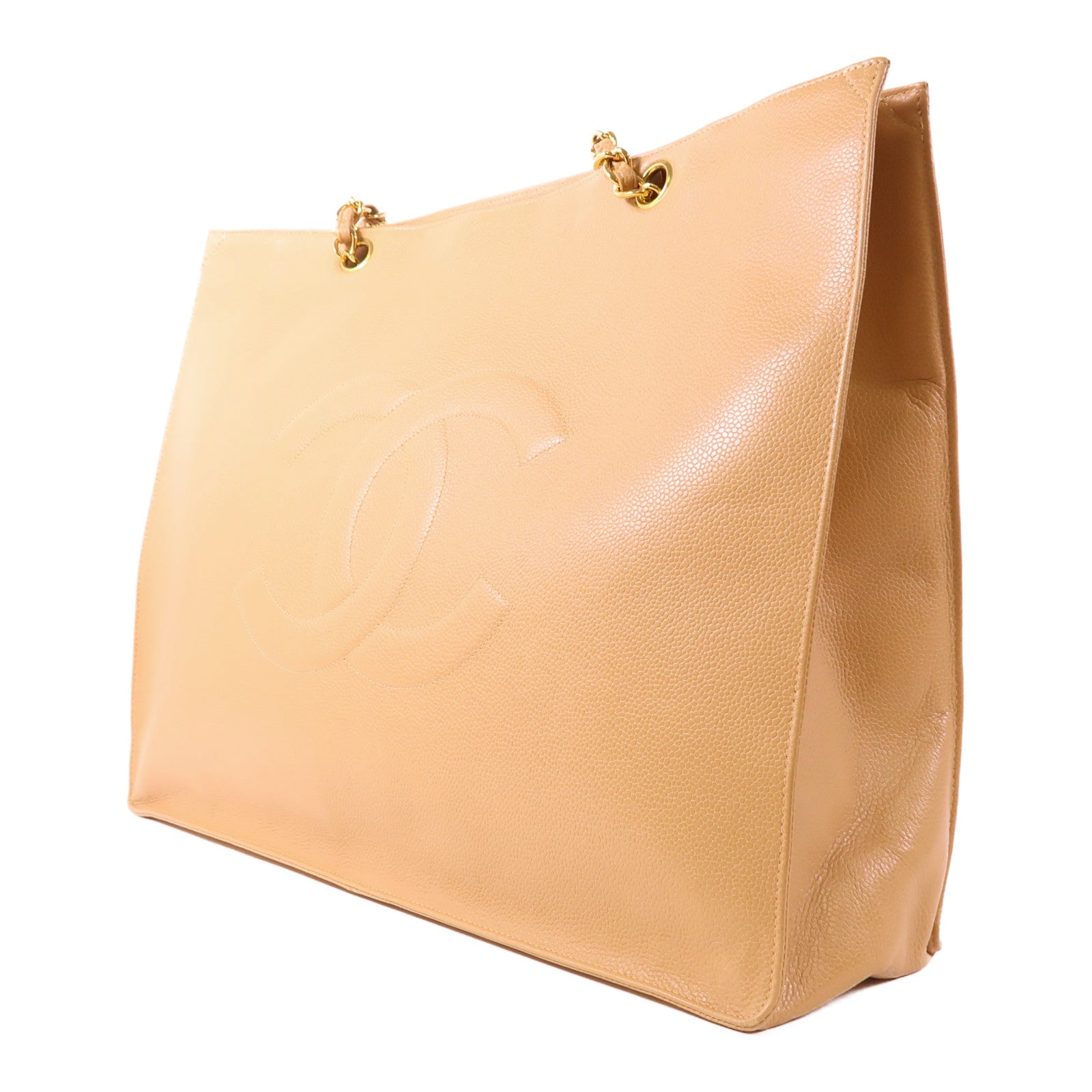 CHANEL 牛皮皮革Vintage Large Tote Bag金扣肩背袋