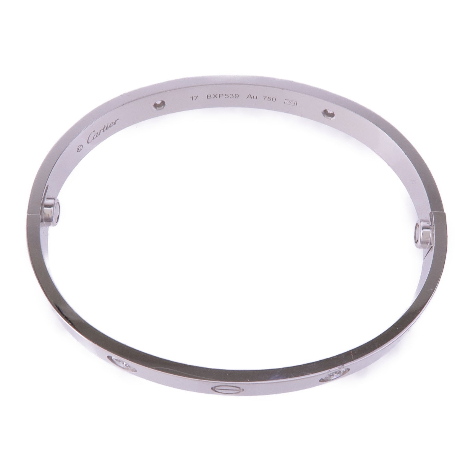 CARTIER 18K白金Love Bracelet 4 Diamonds鑽石手鐲Cartier#17