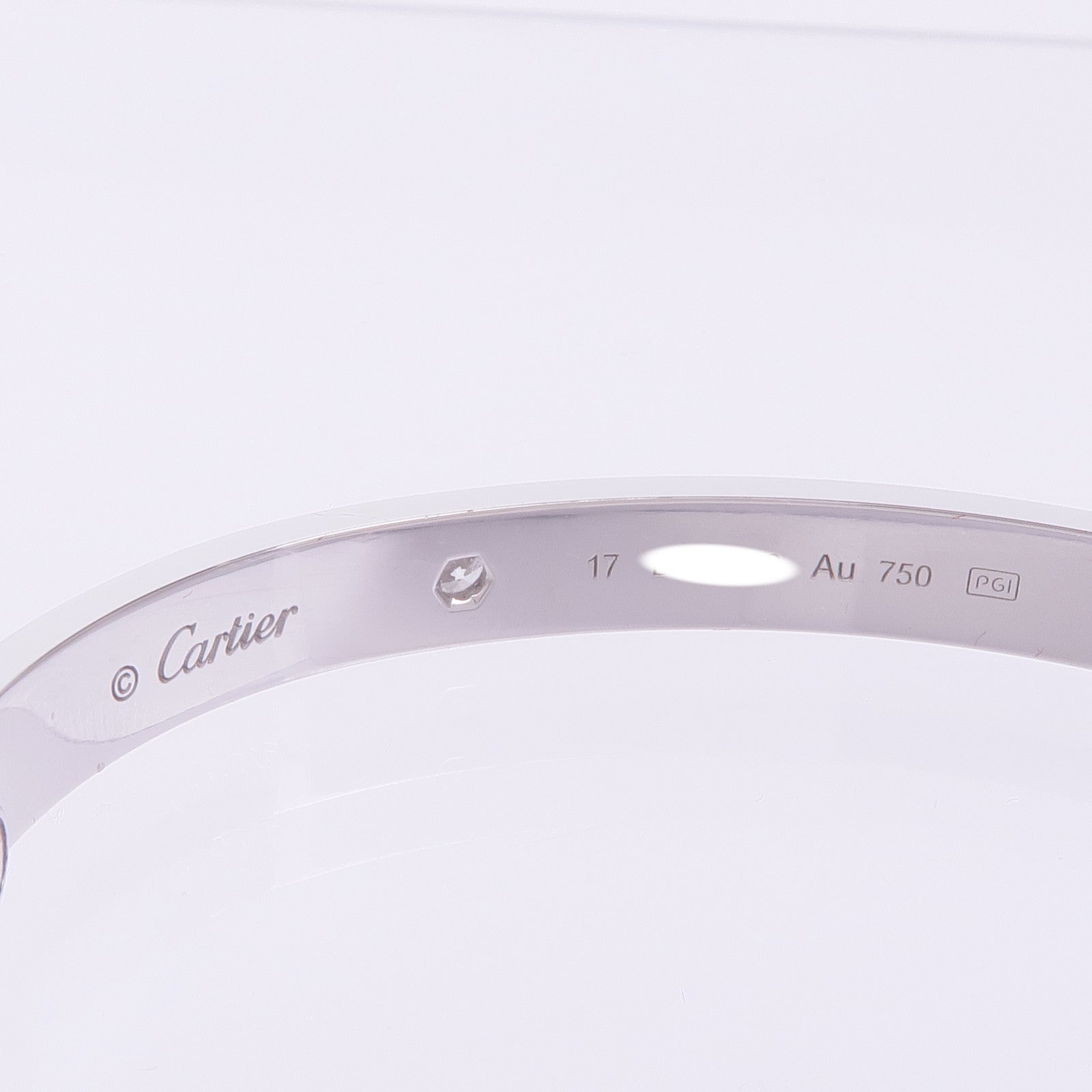 CARTIER 18K白金Love Bracelet 4 Diamonds鑽石手鐲Cartier#17
