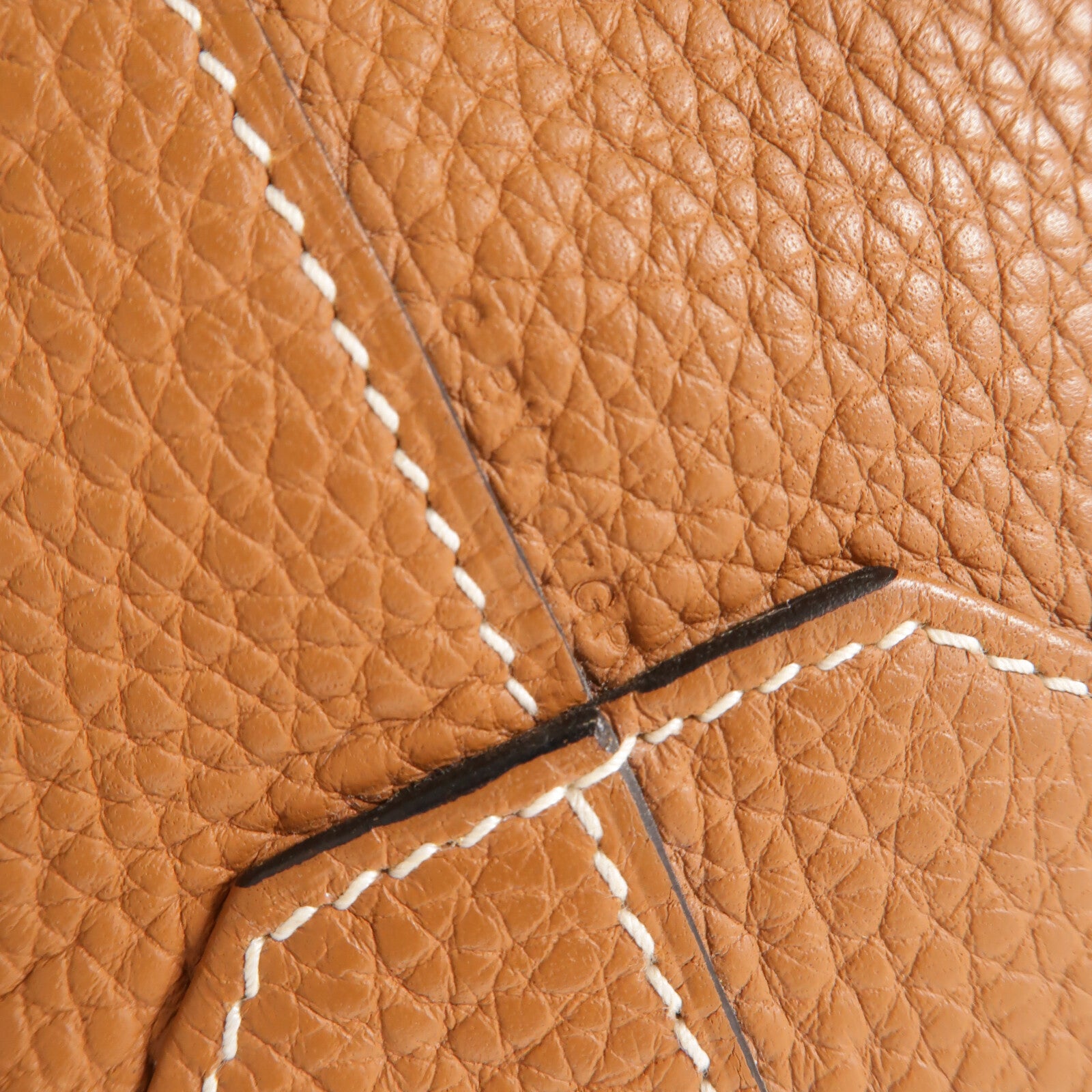 HERMES Clemence皮革Double Sens 36手挽袋Gold/Bleu Encre