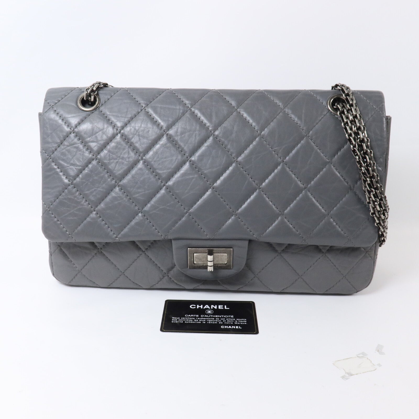 CHANEL 牛皮皮革2.55鏈帶肩背袋