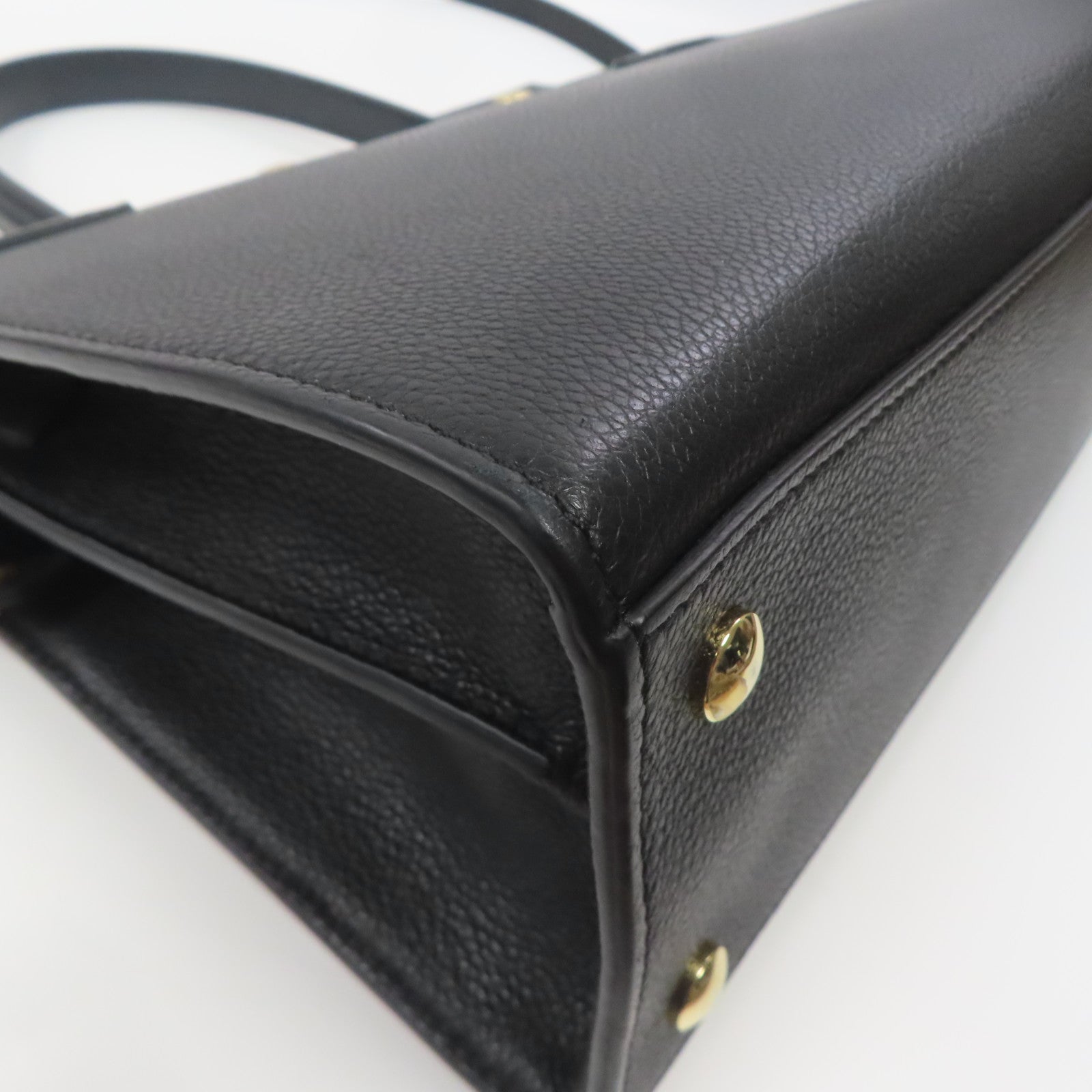 BURBERRY 牛皮皮革2 Way Bag金扣手挽肩背兩用袋黑色