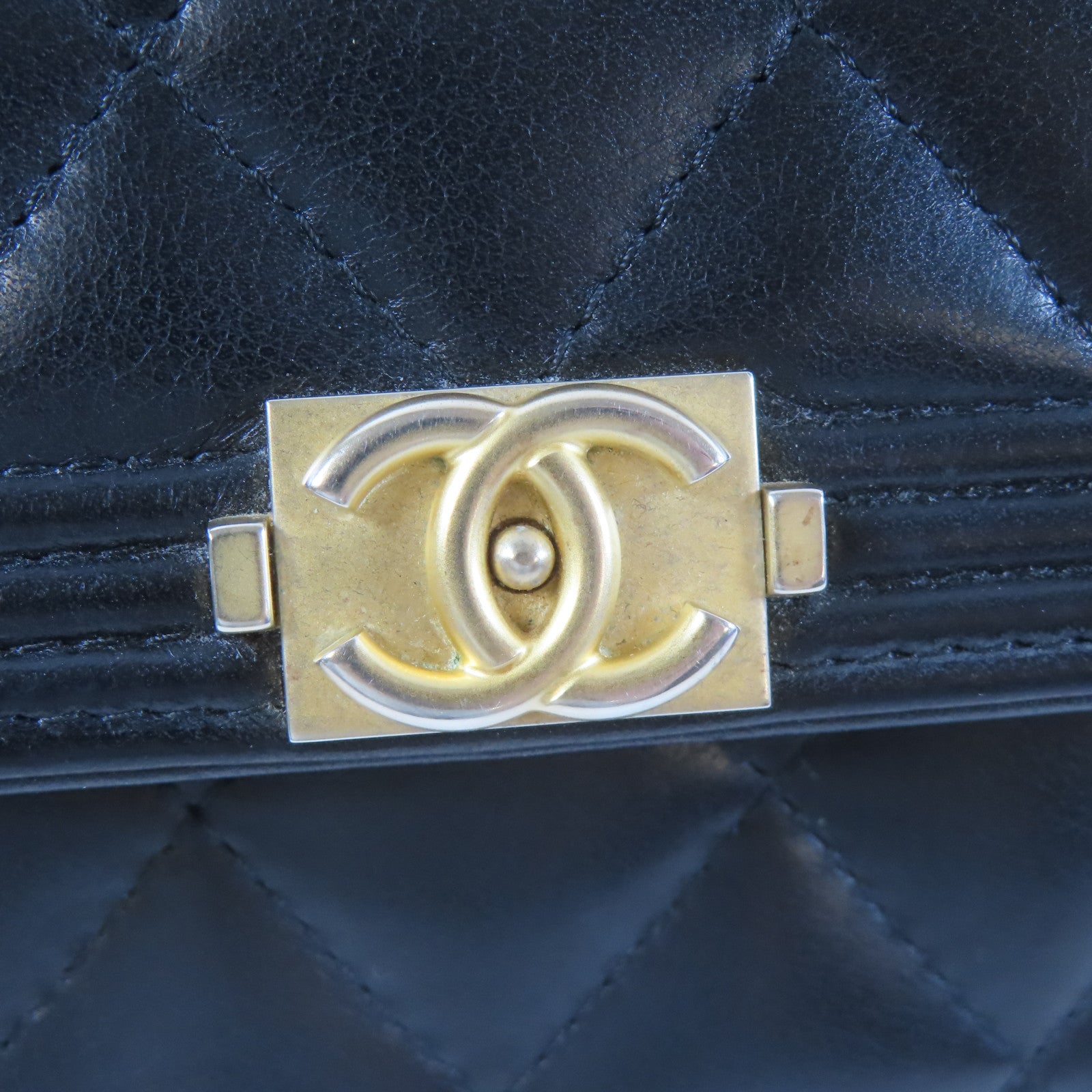 CHANEL 菱格羊皮皮革Long Wallet金扣長錢包黑色