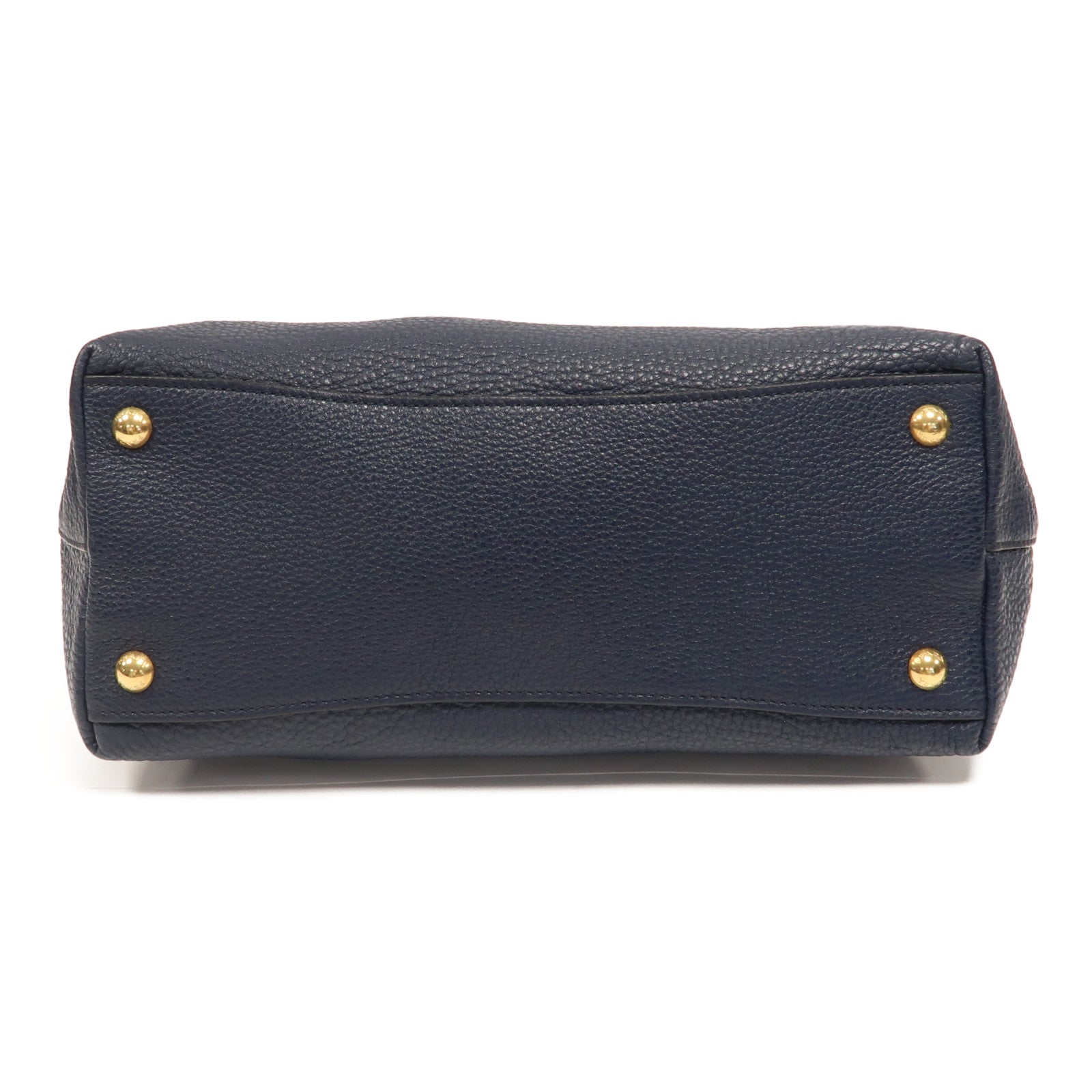 PRADA 牛皮皮革Shoulder Bag金扣肩背袋深藍色